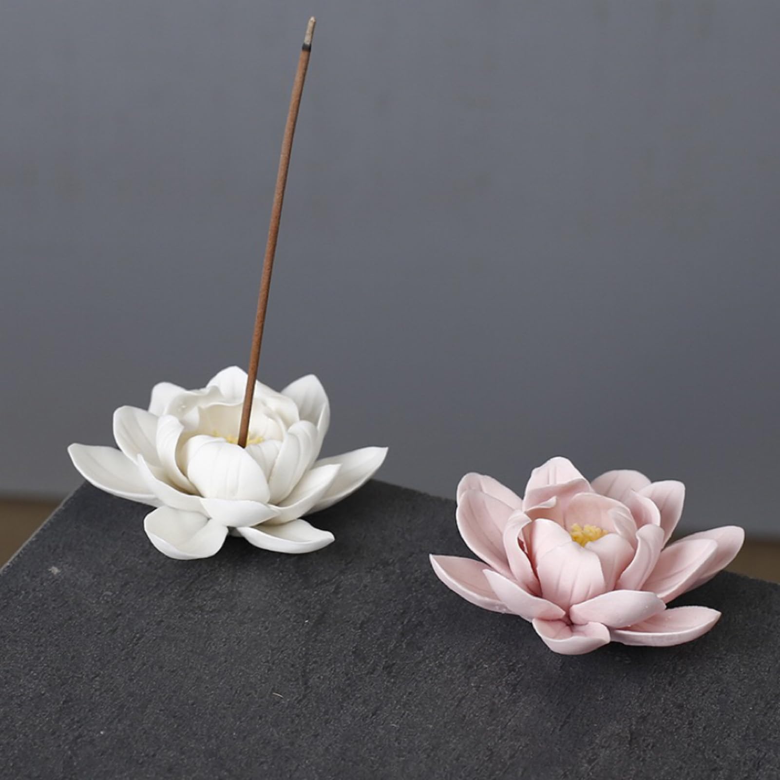 Amazon｜蓮の花手作りの陶器お香立て 清らかな心の蓮の花 線香皿 線