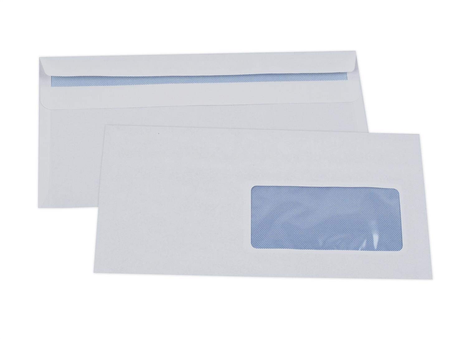 GPV Boîte de 500 enveloppes blanches DL 110x220 fenêtre 45x100 autocollantes