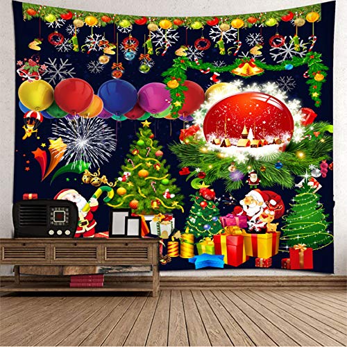 Banemi Deko für Weihnachten, Weihnachtsthema Mehrfarben Polyester Gobelin Junge 200X200cm
