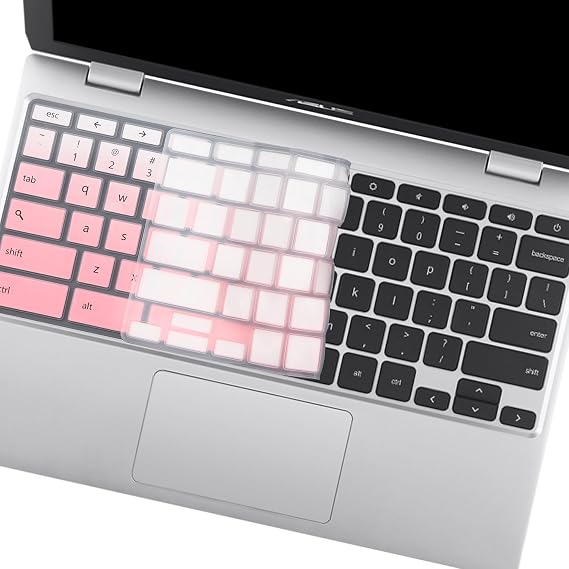 Keyboard Cover for 14 ASUS Chromebook CX1/C434 C434TA 2-in-1 Touchscreen, C302 C302CA, C423/C425TA/C433TA/C523NA Chromebook Skin - Gradient Pink