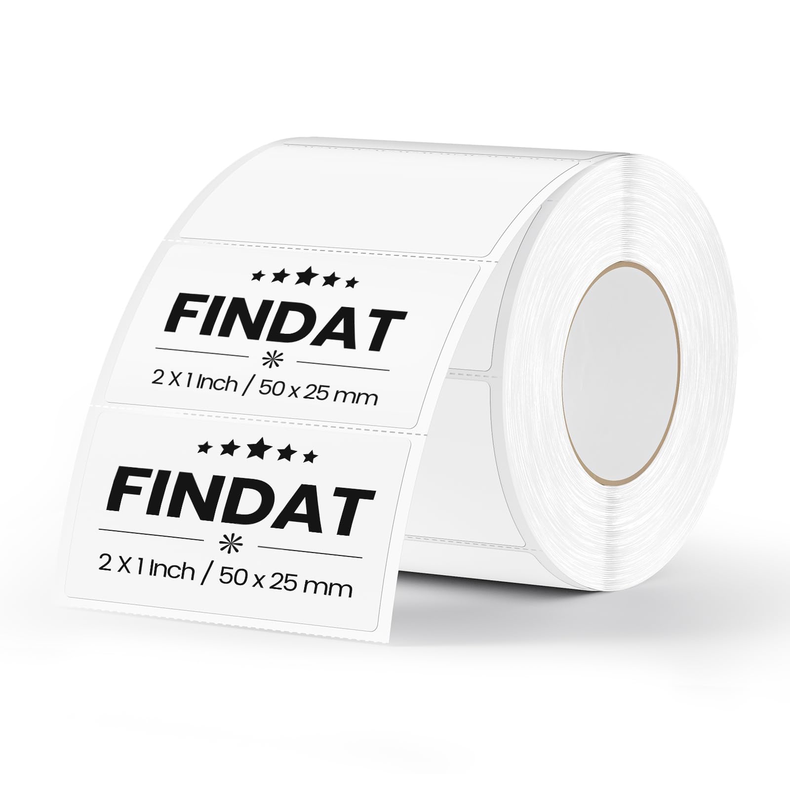 White Rectangle Thermal Labels 2 x 1 Inch Vinyl Square Stickers Waterproof Multi-Purpose Self-Adhesive Removable Name Tags for QR code Barcode DIY Logo 500 PCS