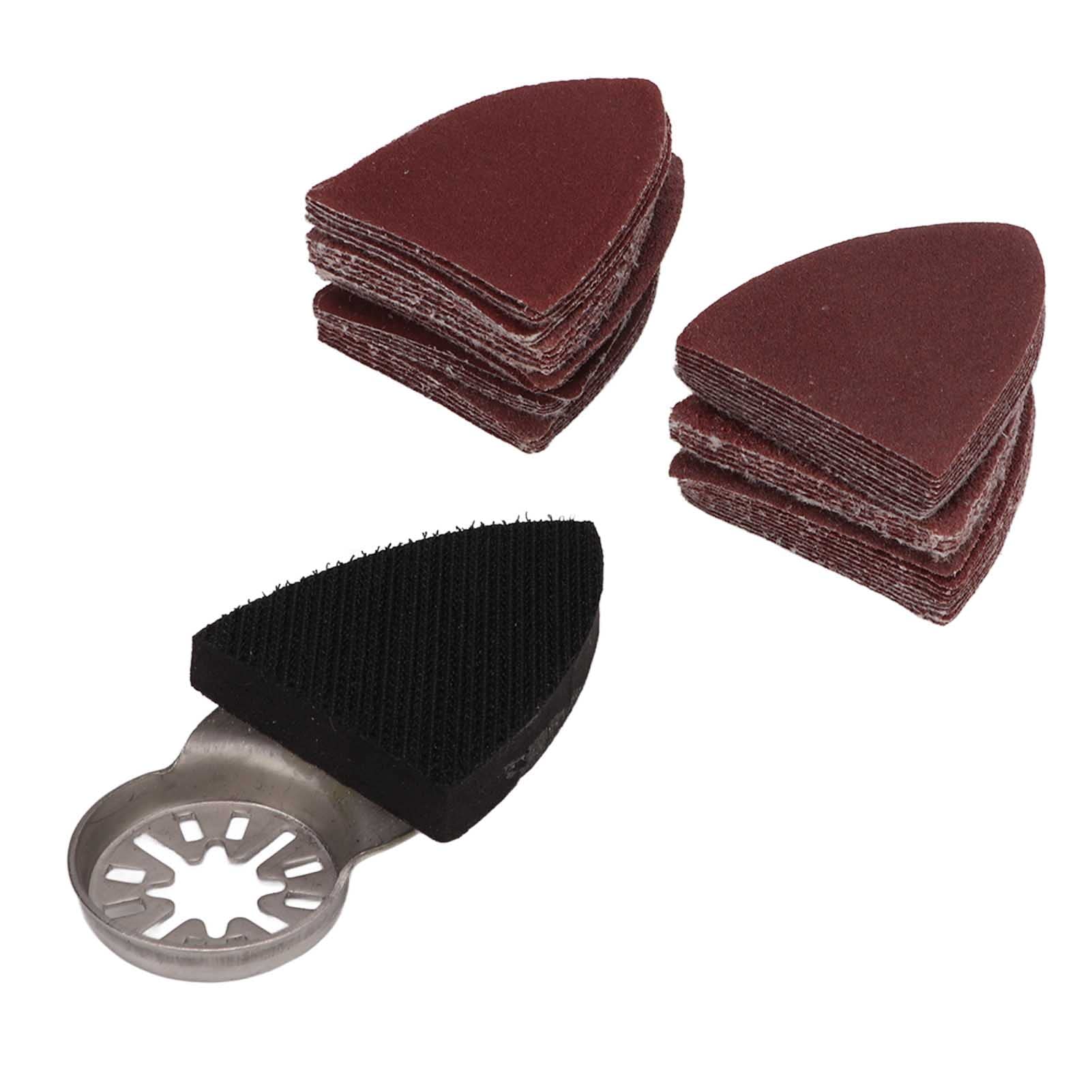 Sanding Pads Set, Multifunction Great Compatibility 51Pcs Oscillating Sandingpaper Sanding Disc Kit 5 Types for Wood Working