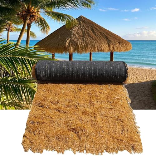 Tiki Thatch Grass Roof, Fireproof Artificial Straw Roof, Waterproof Synthetic Palm Straw Roll, For Umbrella Outdoor Patio, Pool Umbrellas Outdoor, Hawaiian Party, Western Party Decor(Size:1.64x32.8ft)