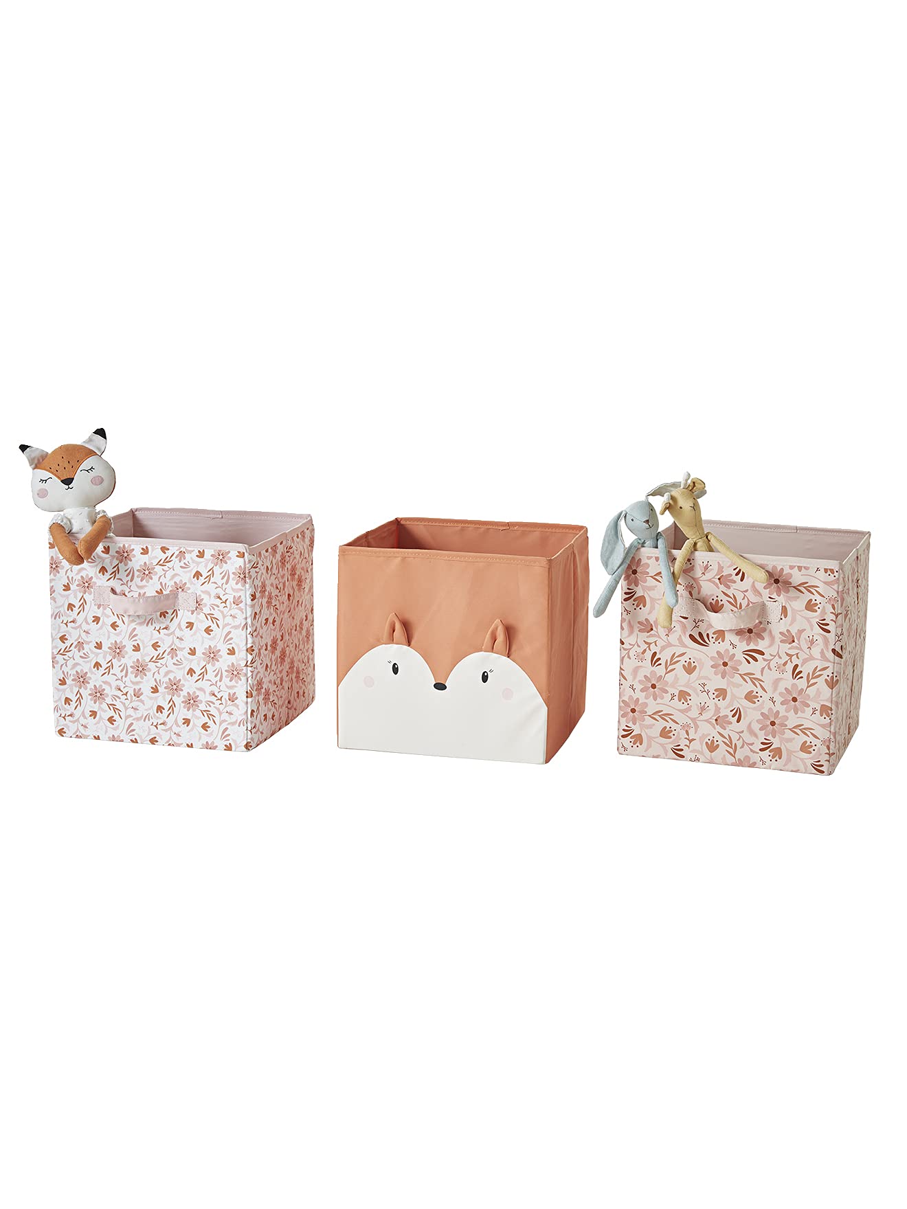VERTBAUDETLot de 3 bacs de rangement FLEURETTESroseTU