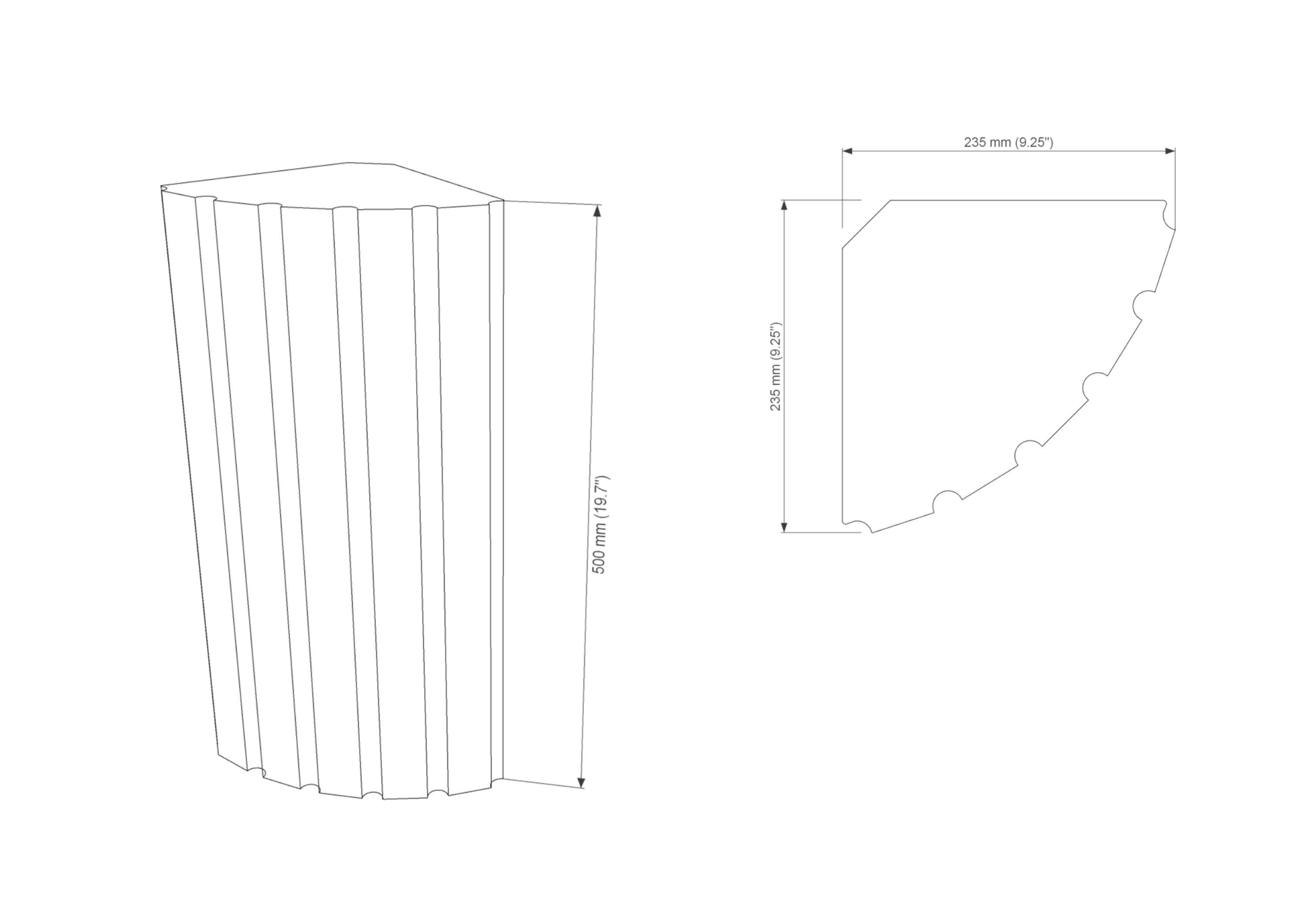 Pack de 2 trampas acústicas para graves de esquina | Absorción de bajas frecuencias para estudios/teatros | 50 × 23 cm | Insonorización - Absorción - Difusión | Color: [x2 POLETRAP | Sonoma]