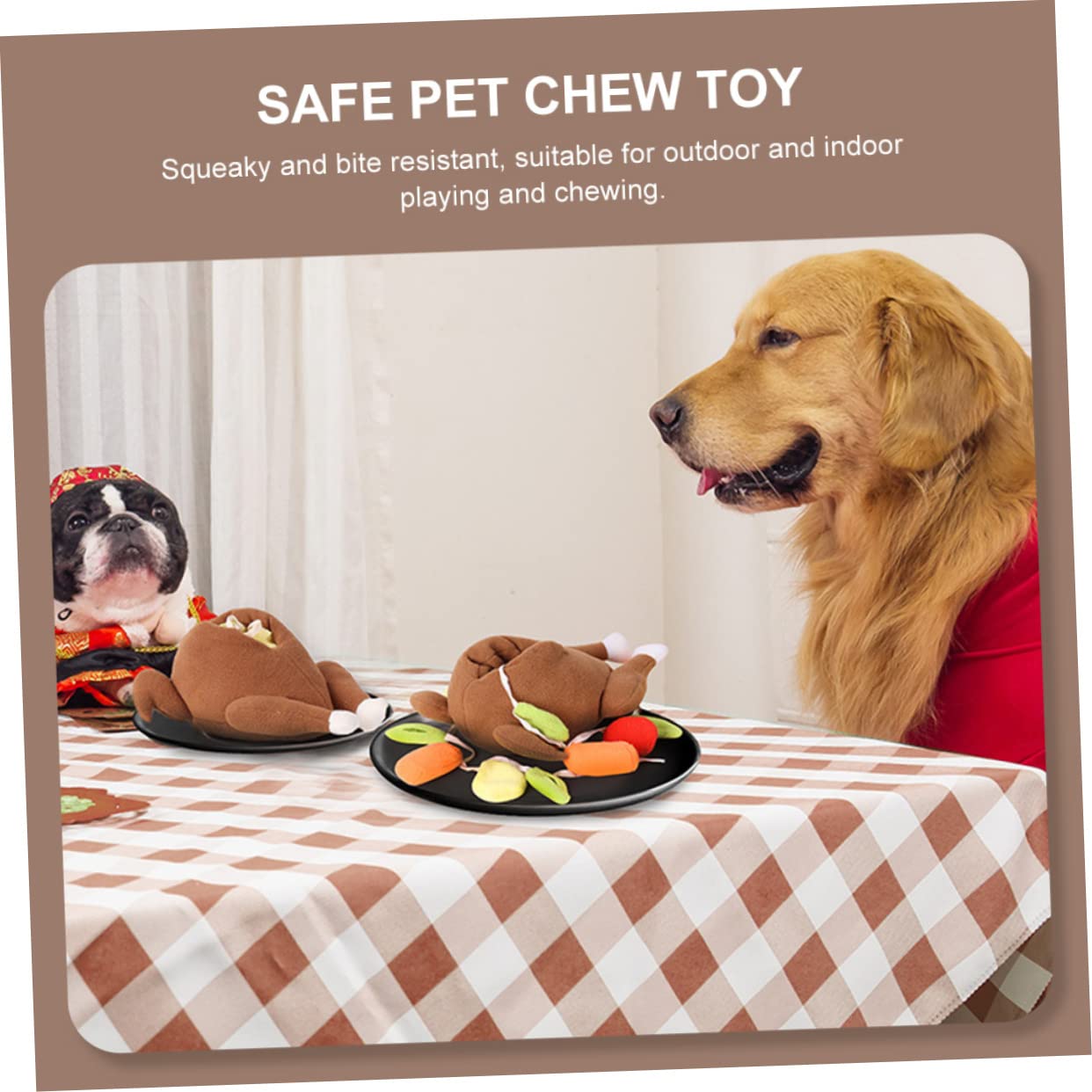 minkissy 2pièces Jouet Interactif pour Chien Forme De Dinde Jouet à Renifler Peluche pour Et pour Chiens pour Entraînement Mastication des Animaux De Compagnie