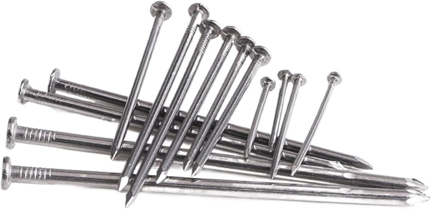 ZZZYW Cement Board Screws Concrete Screws Drywall Screws Woodworking Cement Nails 304 Stainless Steel Long Nails (Color : Silver, Size : 0.5 Inch (100pcs))