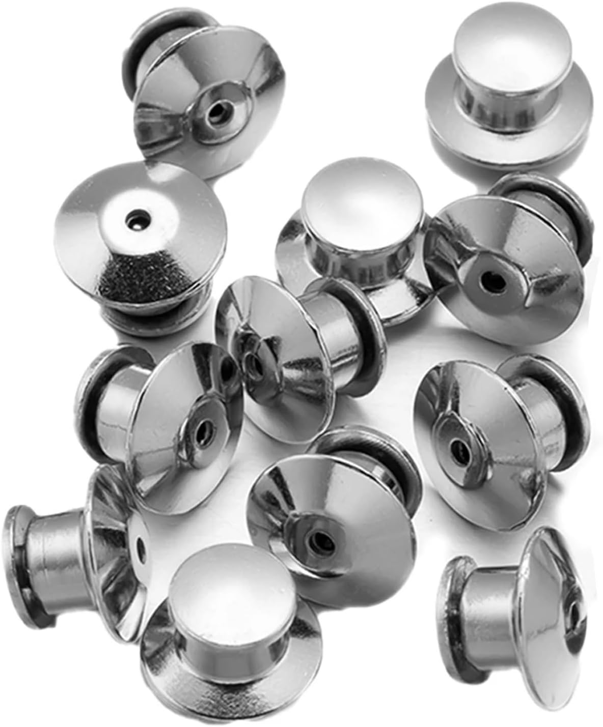 Brooch Pin Backs 50pcs Safety Brooch Lock Metal Pins Back Keeper Caps Clasps for DIY Jewelry Making Accessories Findings Supplies Crafts(Rhodium)