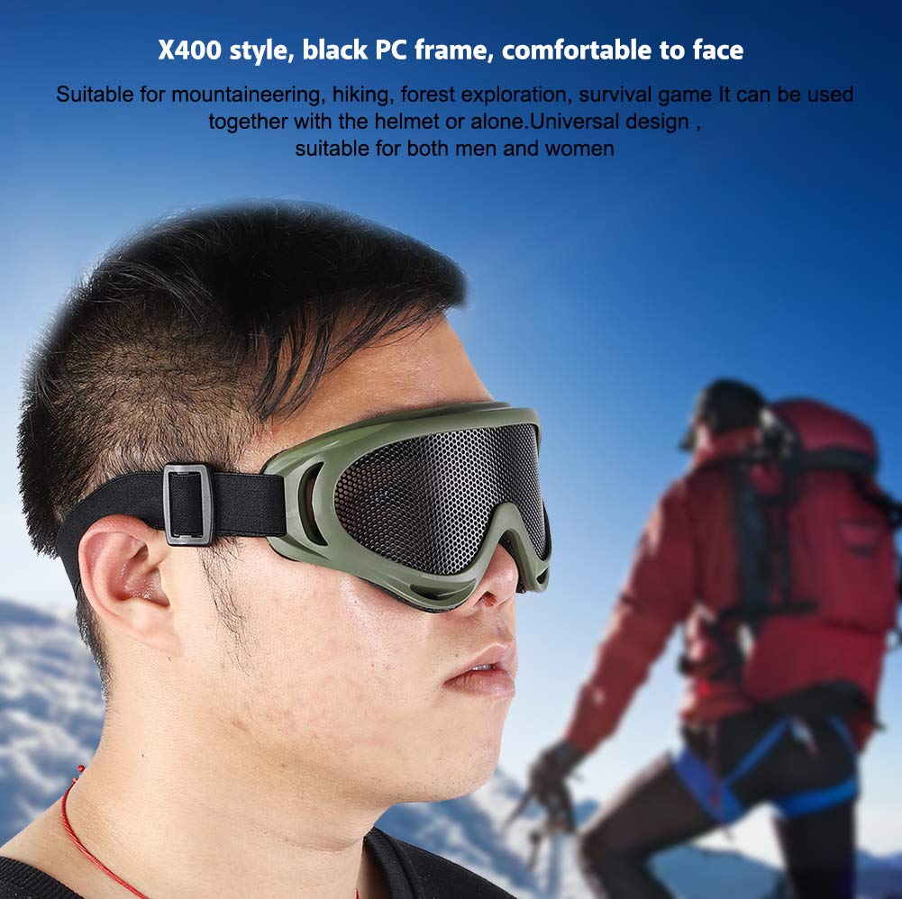 KIMISS X400 Tactics Mesh Airsoft Goggles Outdoor Protection Steel Mesh Paintball Eyewear Army Color