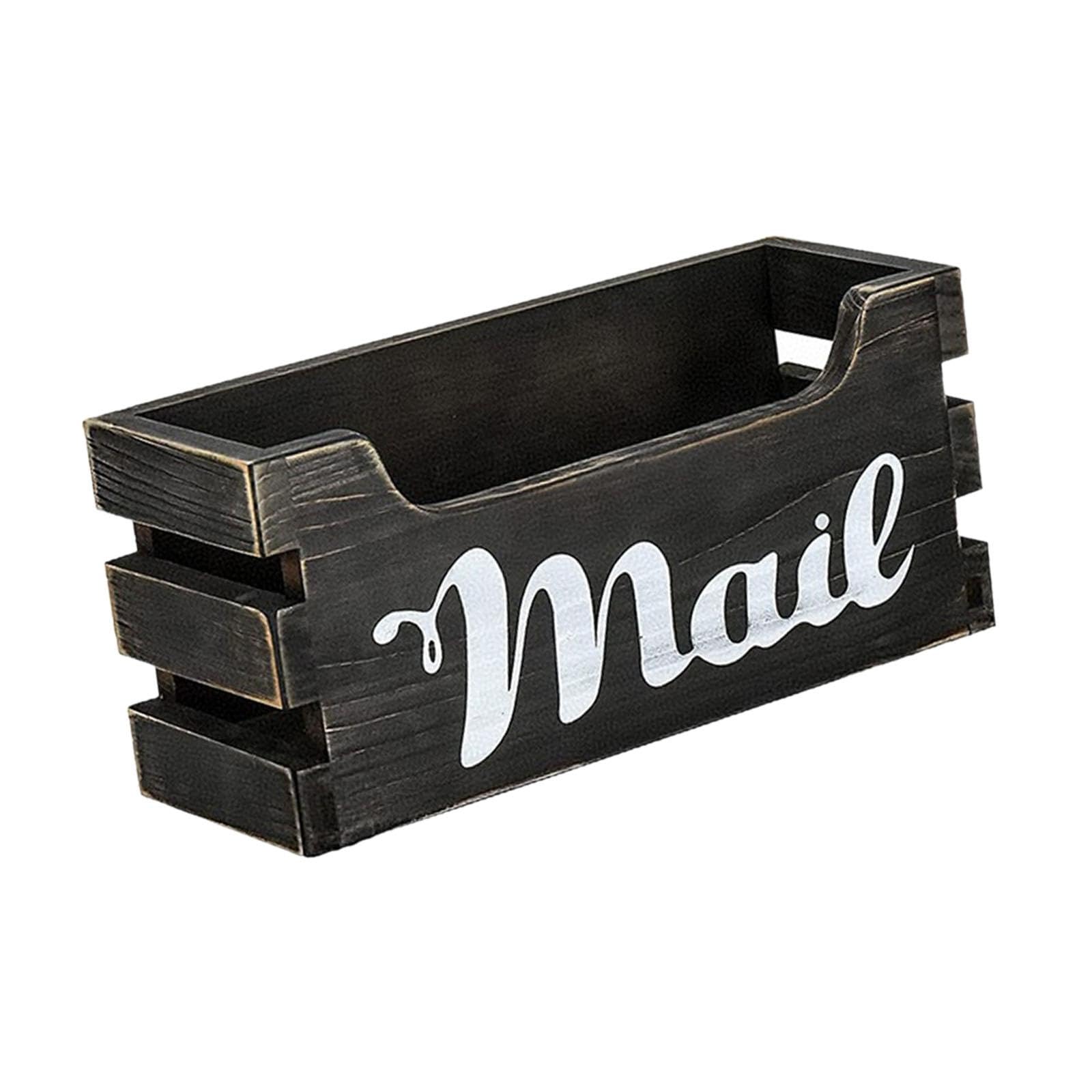 Wooden Mail Organizer Letter Holder Space Saving Countertop Tabletop Mailbox-image-20