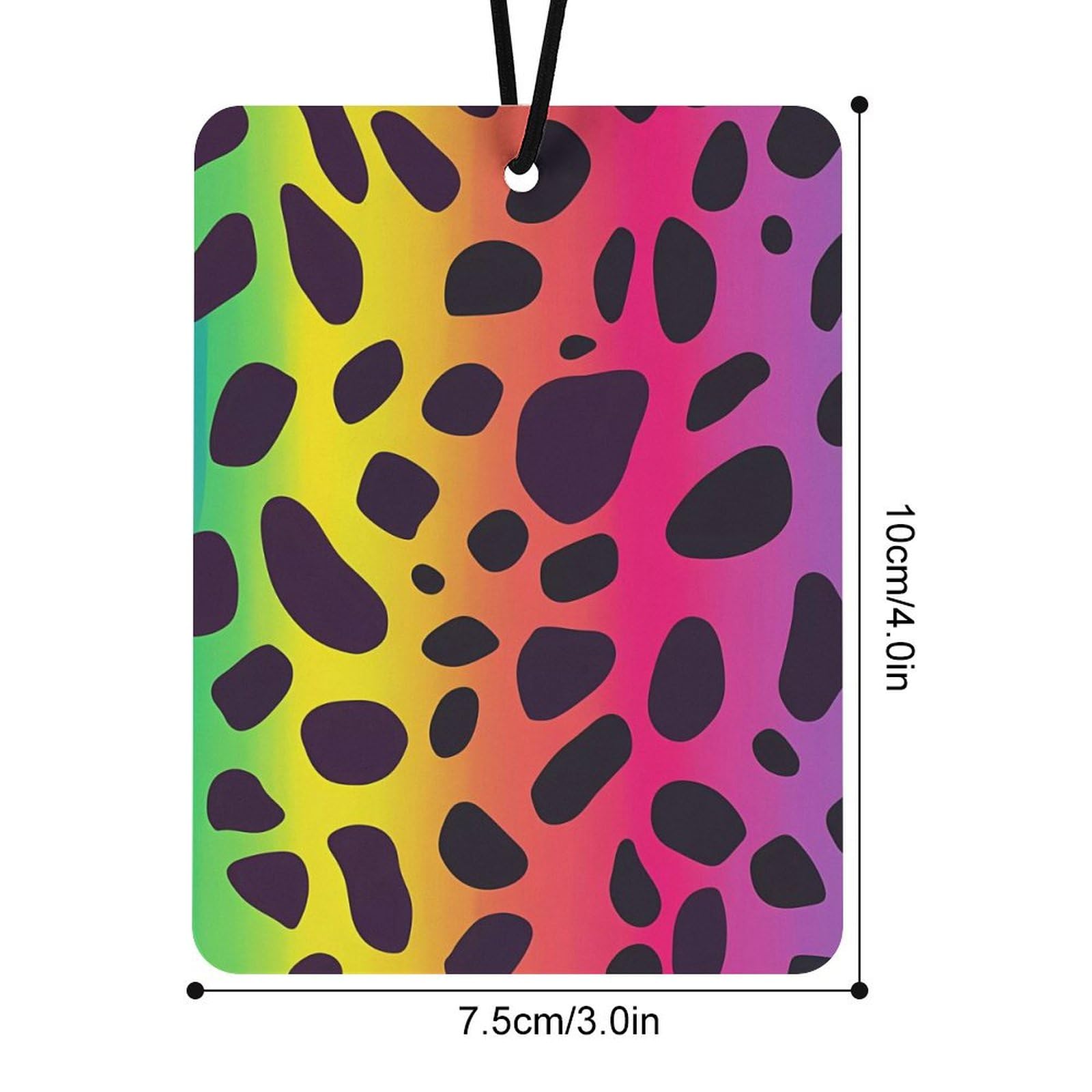 Rainbow Leopard Print Car Air Freshener Hanging Aromatherapy Tablets for Car Accessories Square