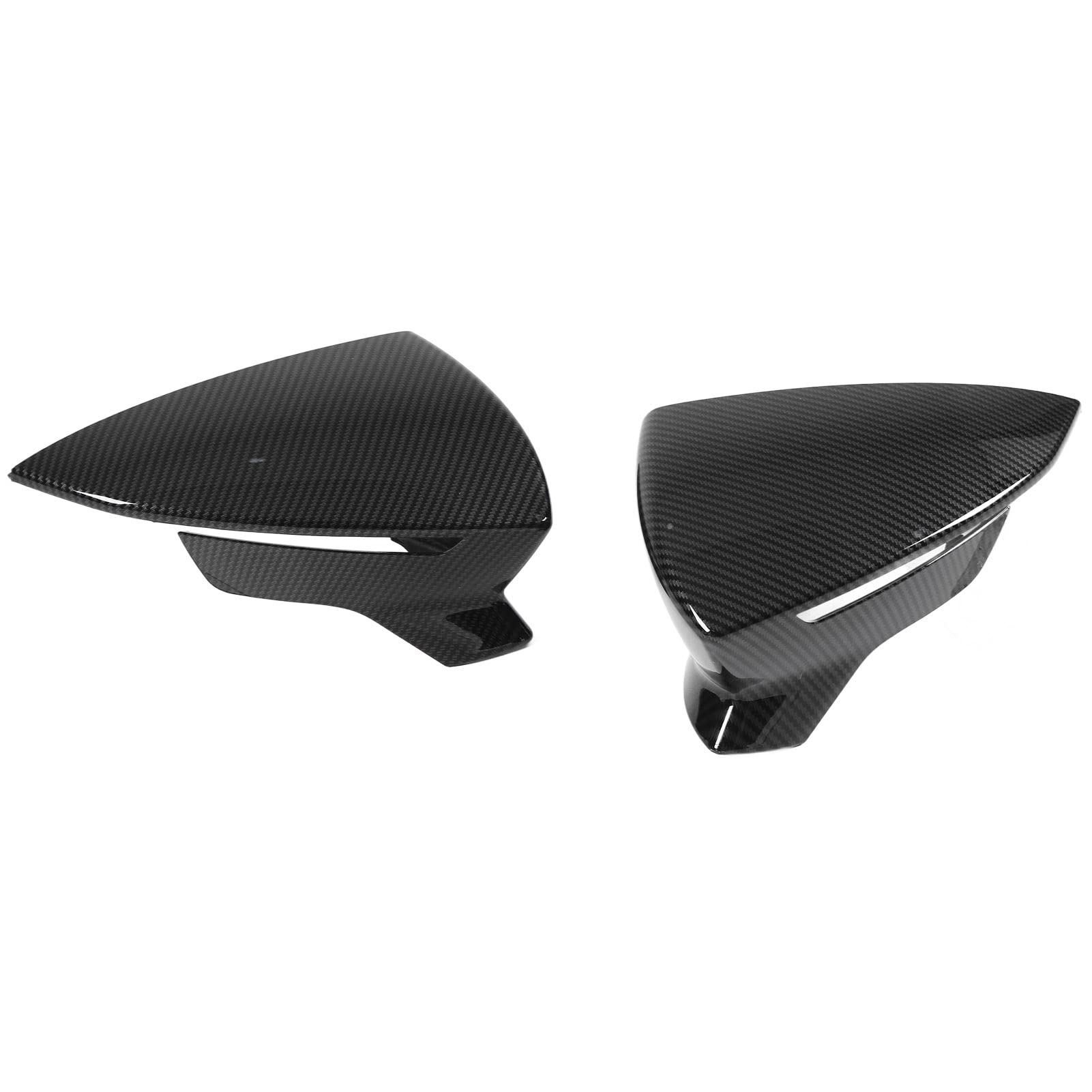 2 uds espejo retrovisor raya cubierta embellecedor lateral ala espejo tapas reemplazo para Leon Mk3 5F ST FR Cupra 2013 2014 2015 2016 2017 2018 2019(Estilo de fibra de carbono)
