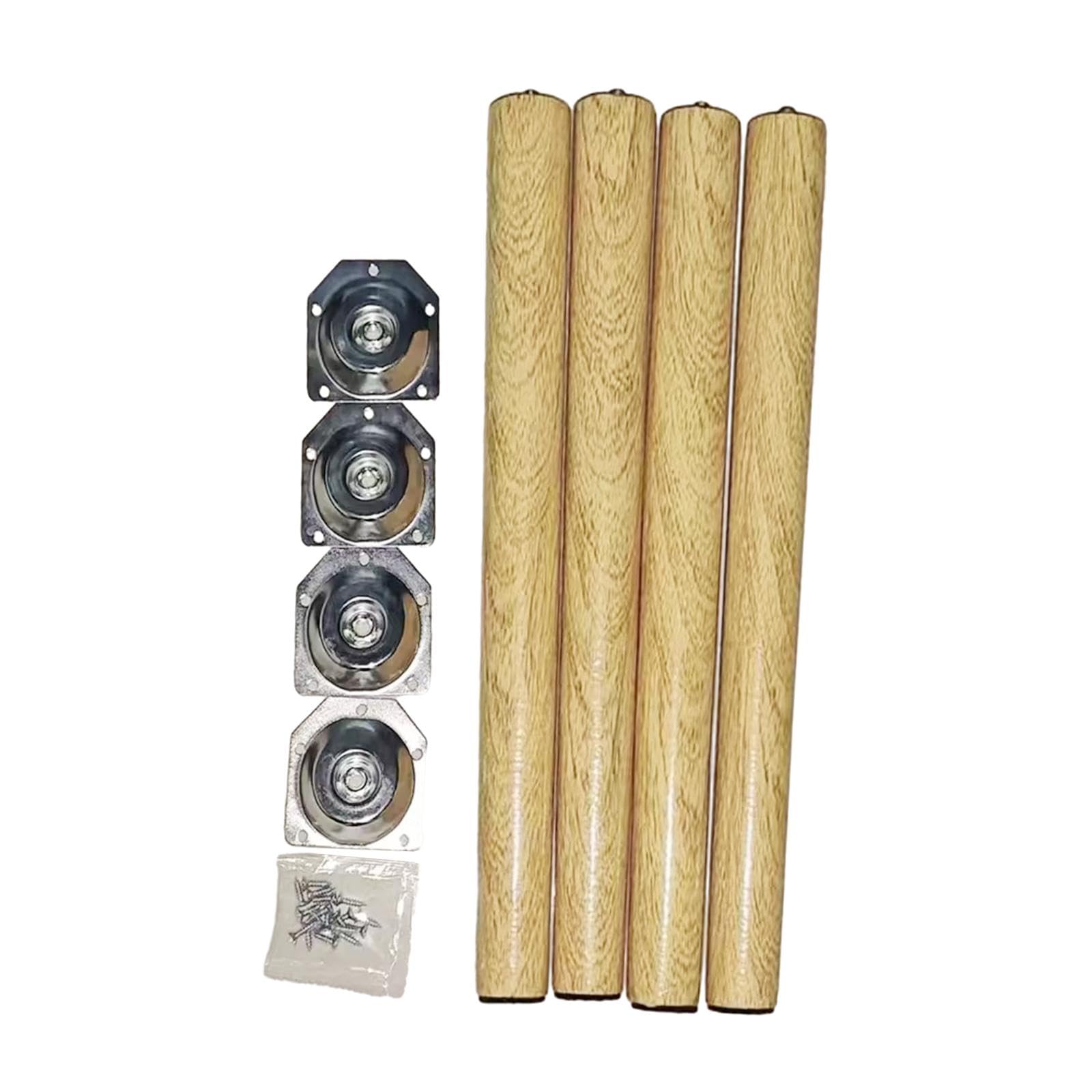 DimyFew 4 Pieces Wooden Furniture Legs Desk Table Feet Legs Replace Parts for Laptop Desk, 50cm