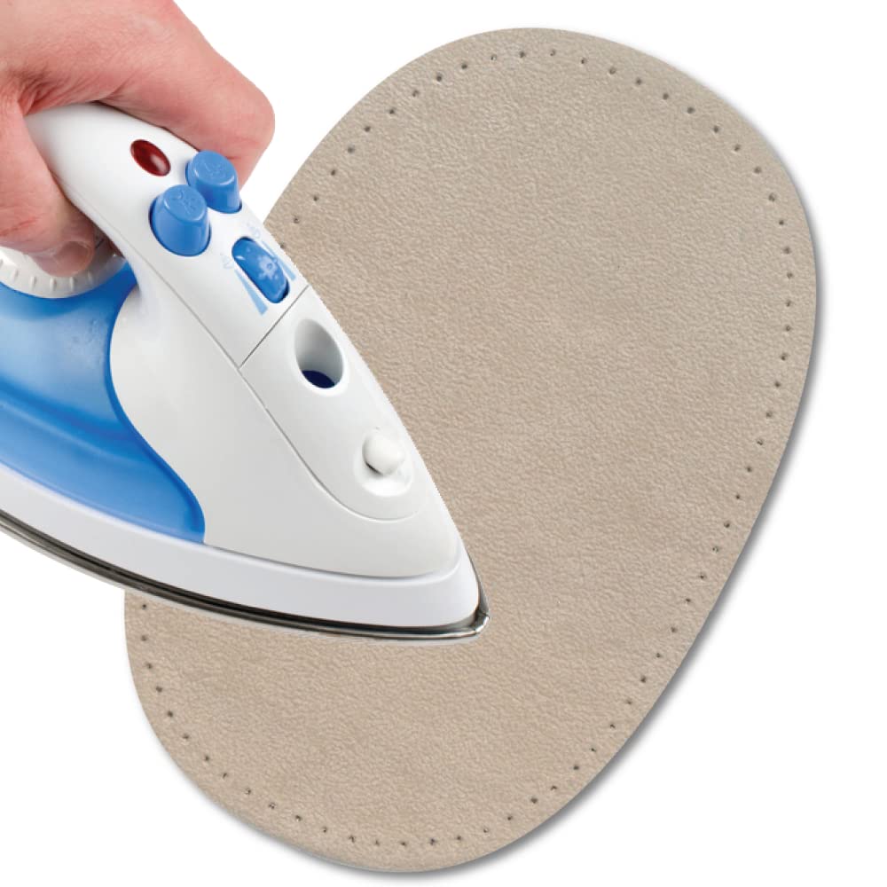 Toppe Termoadesive Scamosciate Blu Scuro - 2 Pezzi 16x11 Cm Per Riparare Vestiti Con Ferro - Foto 3