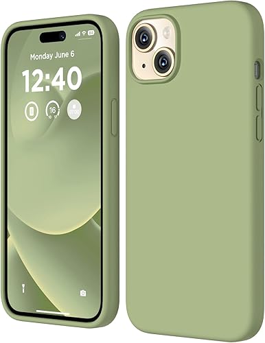 COFFKER Compatible con iPhone 15, funda de silicona líquida, funda protectora de cuerpo completo a prueba de golpes forro de microfibra suave