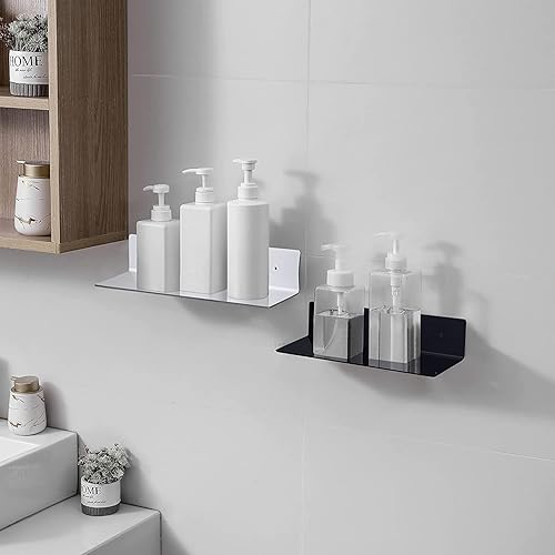 Miniatura 4 de Bolidery Paquete de 2 estantes flotantes de acrílico, estantes de pared de acrílico de 12 pulgadas para almacenamiento y decoración, estantes