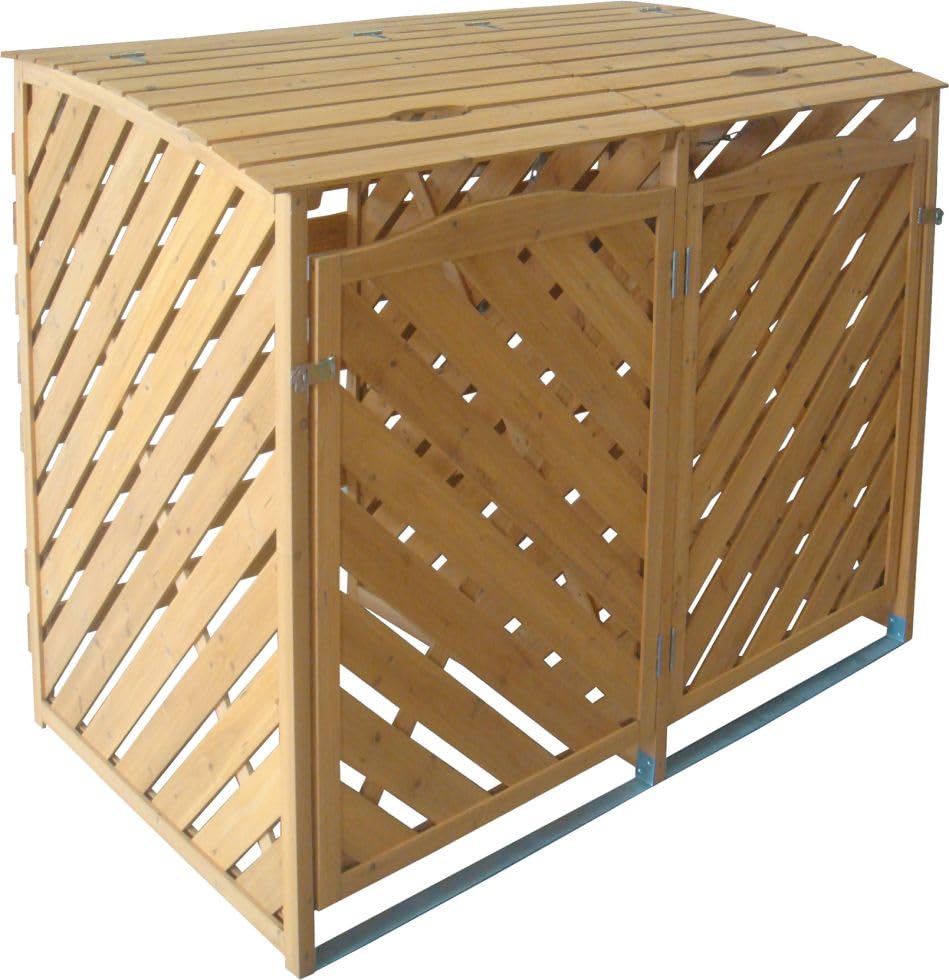 TrendLine Mülltonnenbox aus Holz für 2 x 240 l Mülltonnen Mülltonnenbox