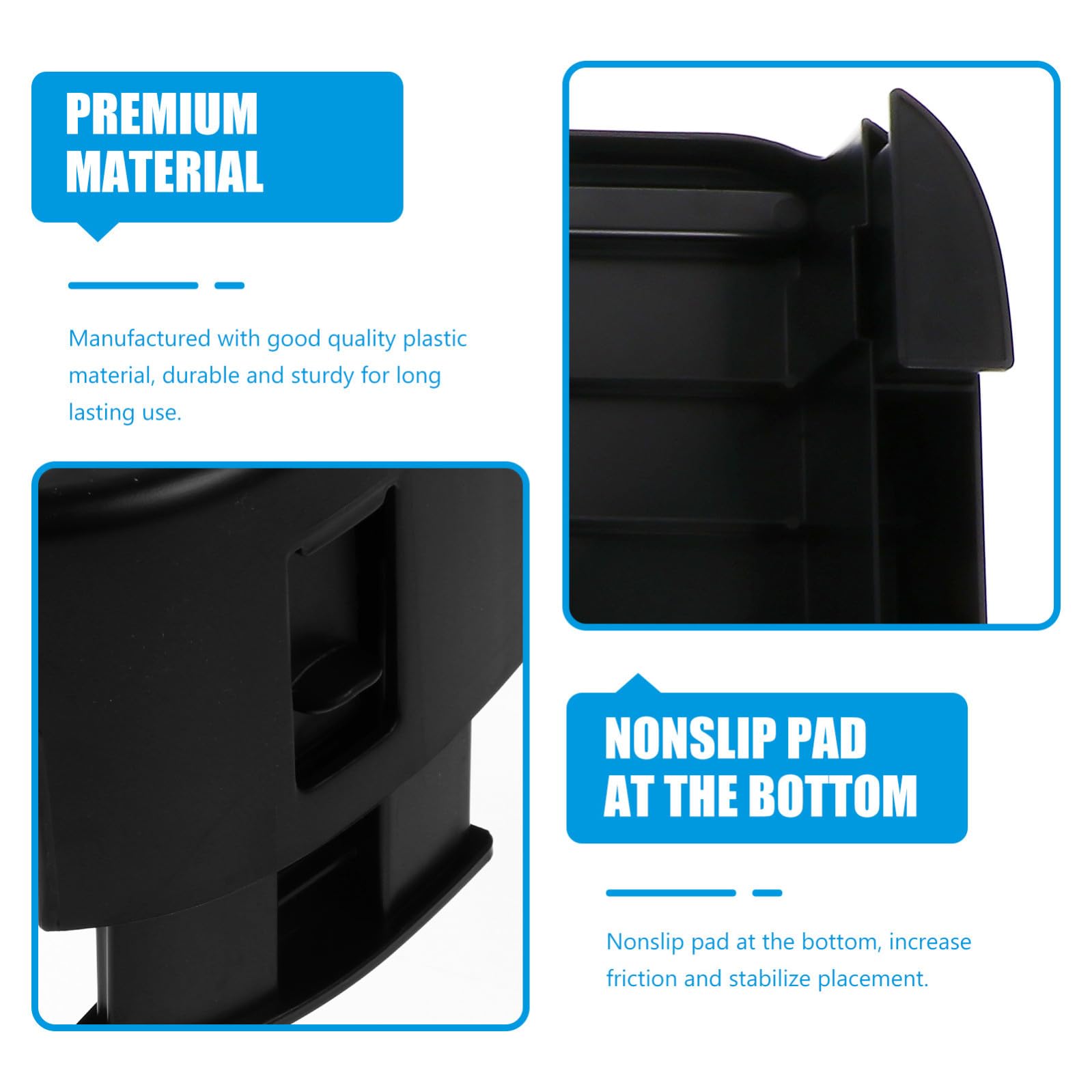 Supporto per Monitor Regolabile in Altezza Ripiano Portaoggetti in Plastica Nero per Organizzare Scrivania e Aumentare Spazio Desktop