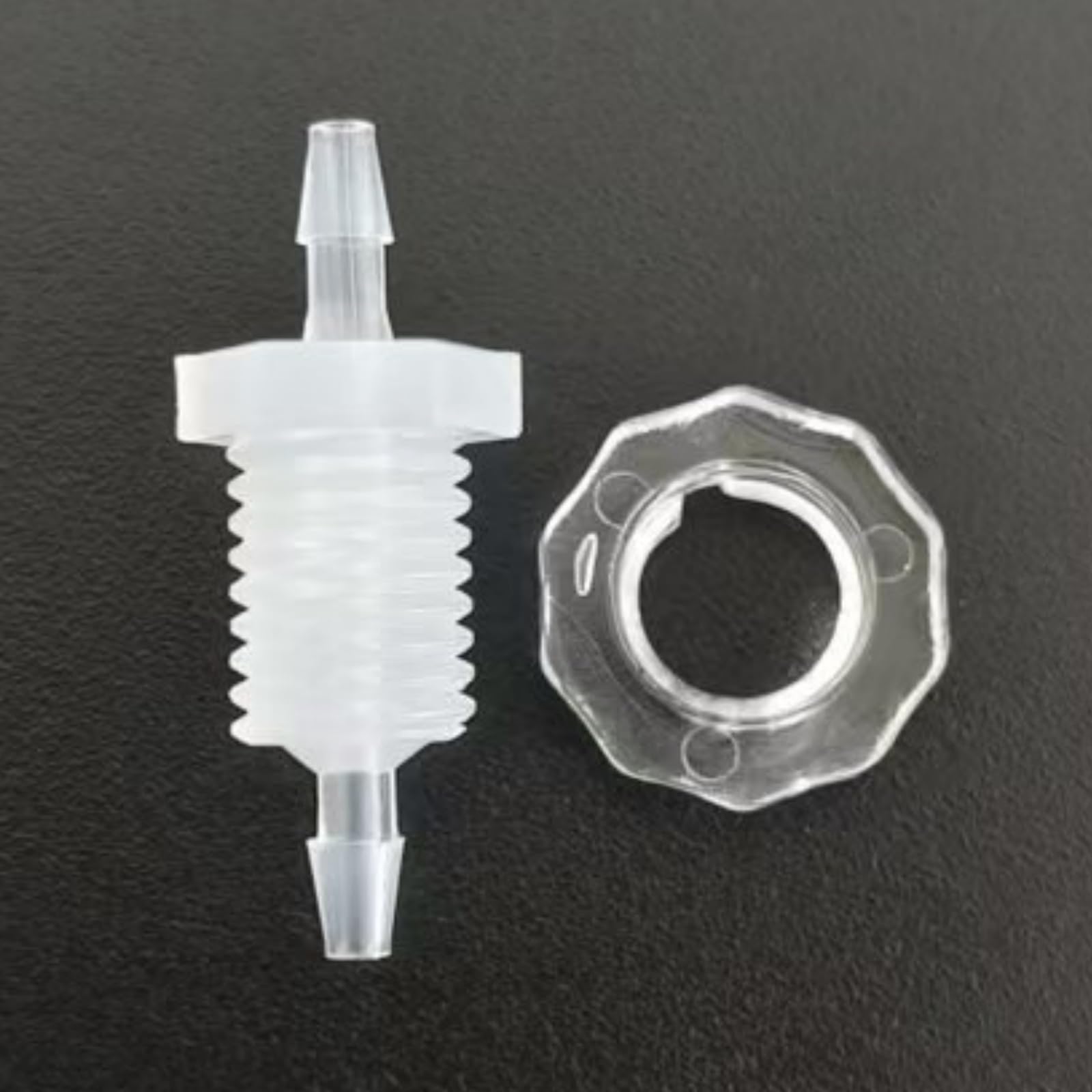 Bulkhead Reusable Reusableplastic Hose Barb Fittings - 50 Sets of Durable Food-Grade Connectors(1/16inch-1/4-28UNF Male Thread)