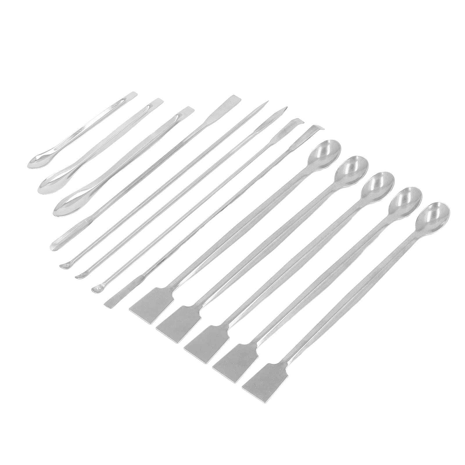 Laboratory Scraper, Laboratory Spoon Non Deformation Stainless Steel 13Pcs Fine Workmanship for Reagents