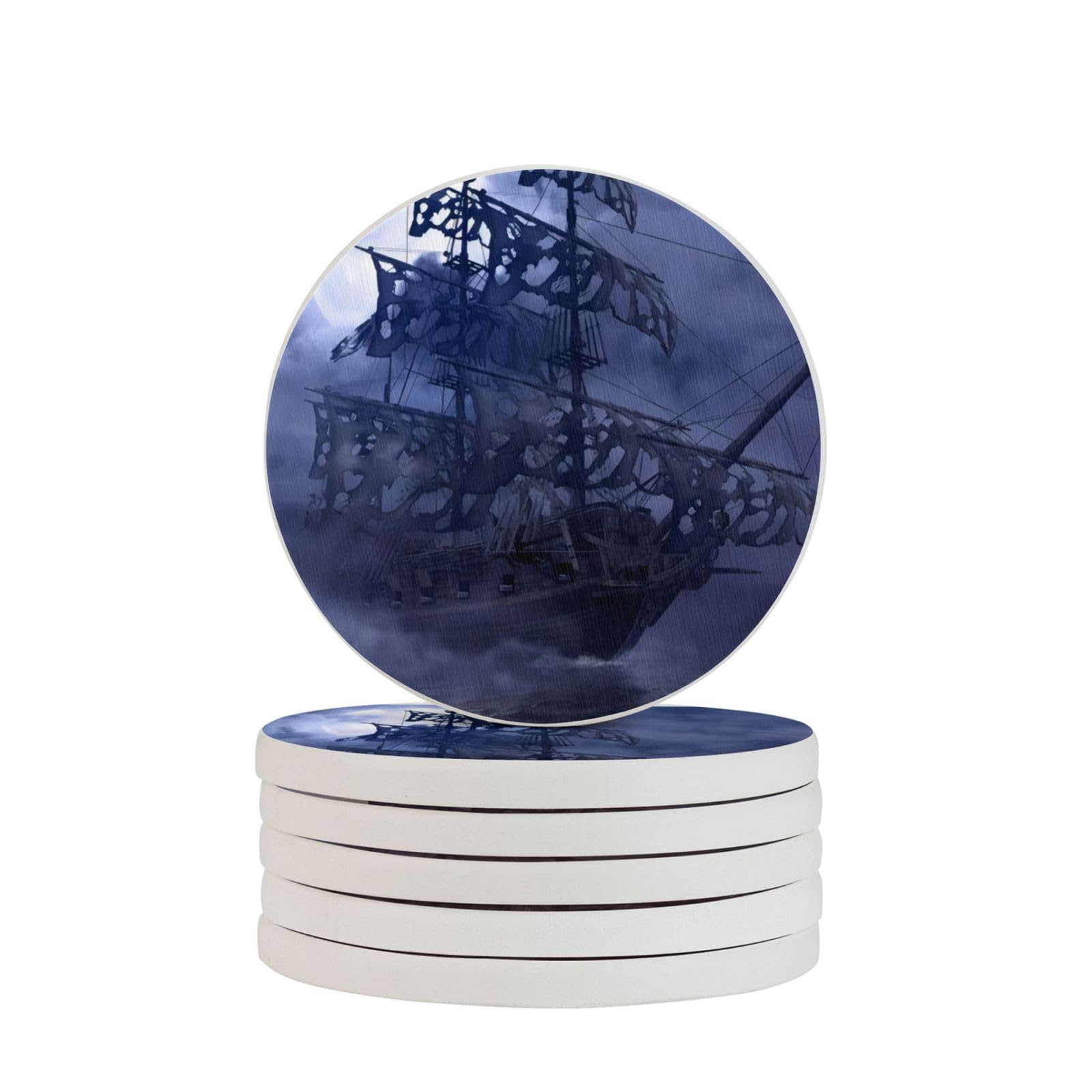Sous-verres en diatomite bateau pirate pour sublimer vos apéritifs entre amis