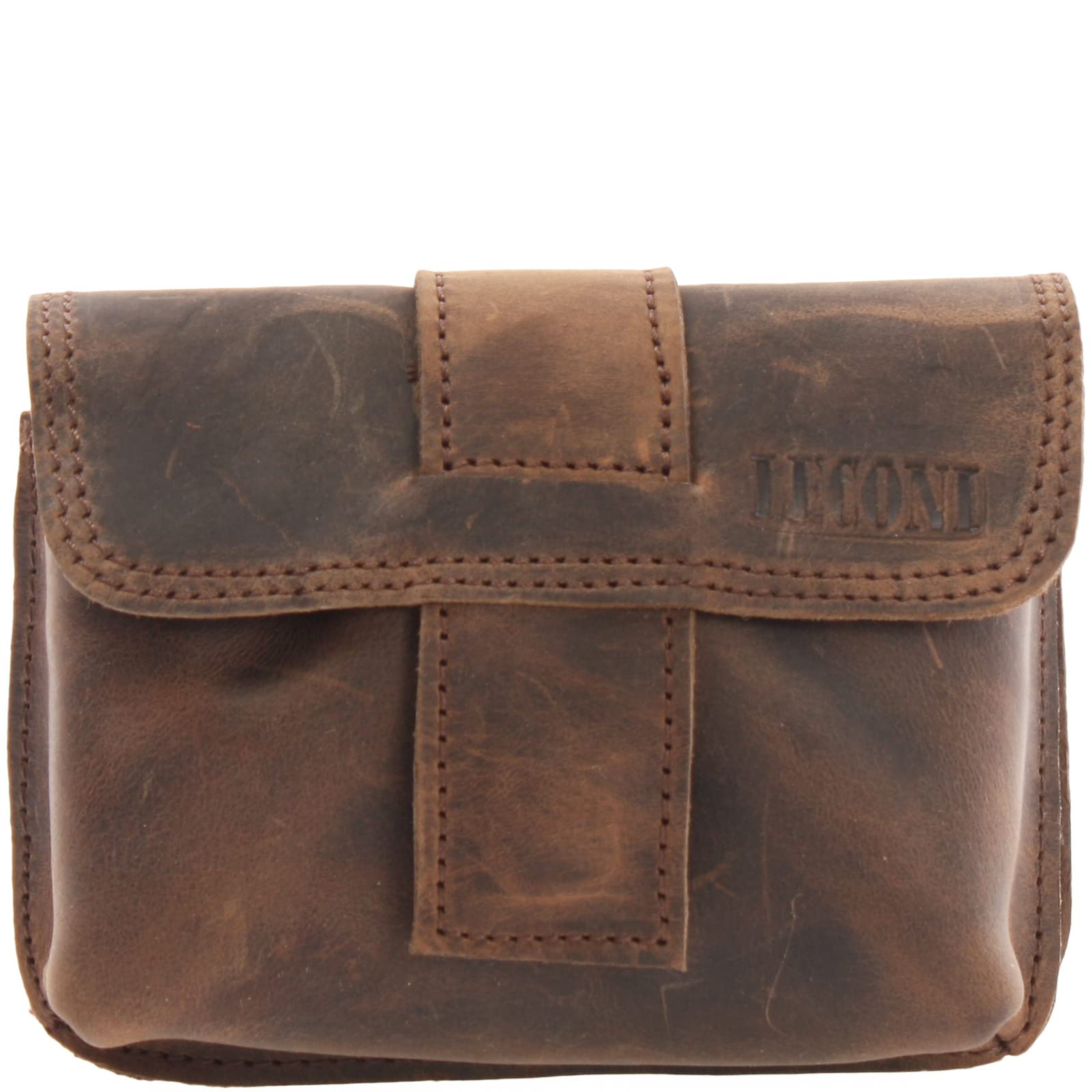 LECONI Gürteltasche Bauchtasche Leder Hüfttasche Handytasche Ledertasche für Damen & Herren Rindsleder 16x10x6cm LE9005