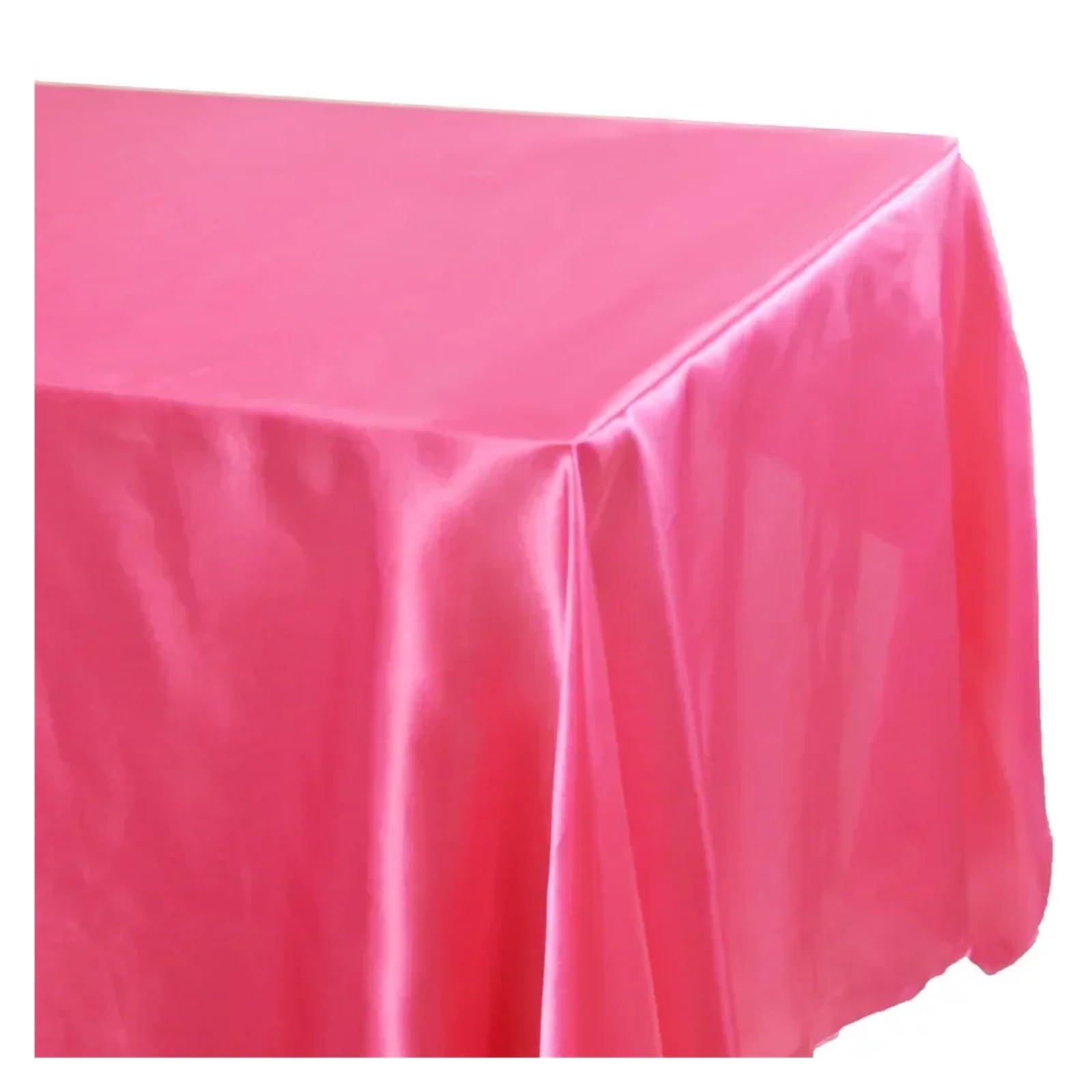 IRFHDCX Satin Table Cloth 145x180cm Rectangle Satin Tablecloth Overlays Wedding Mariage Party Decoration Restaurant Dining/Coffee Table Cloth(Pink,145x145cm-57x57inch)