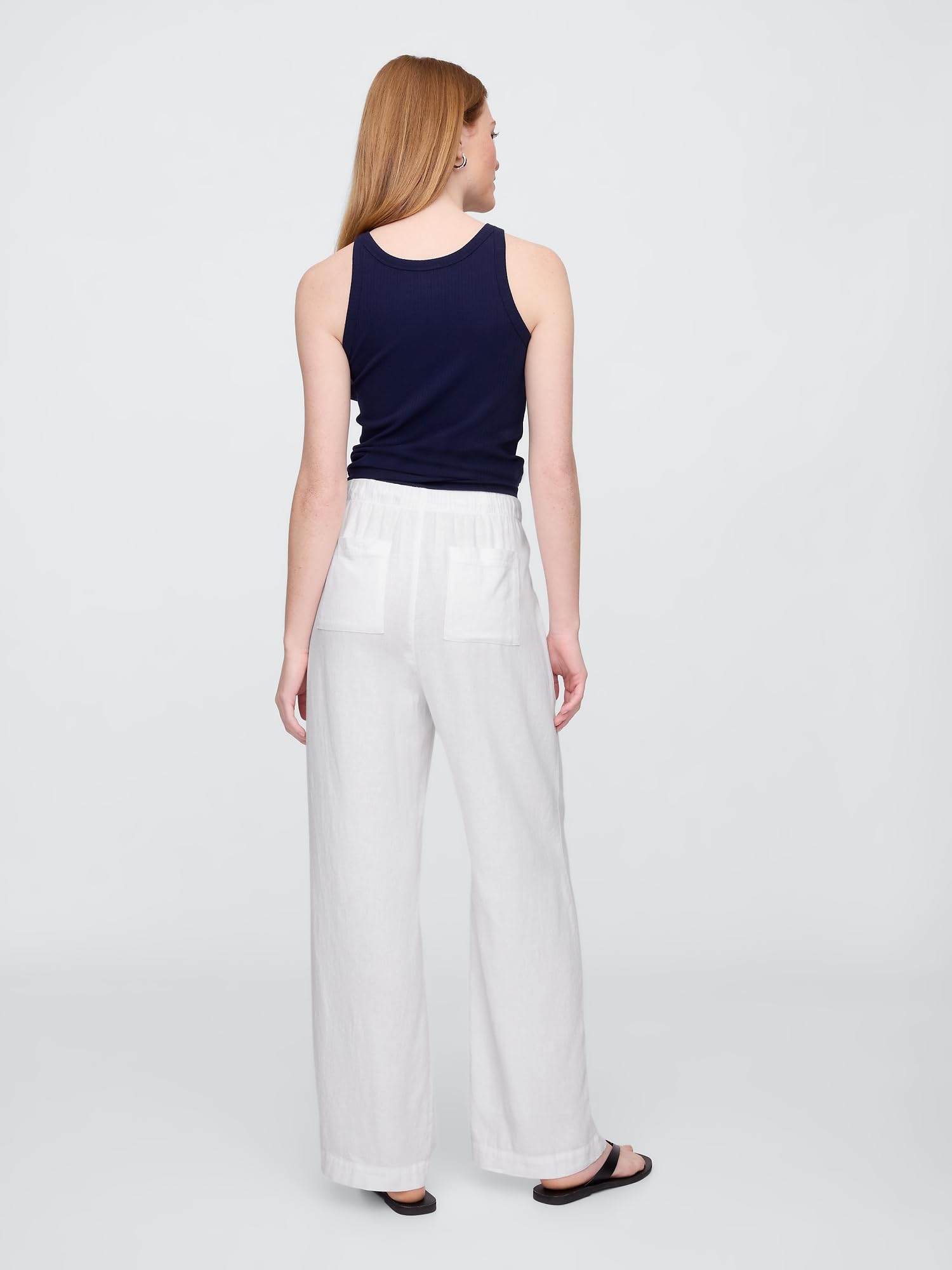Gap Wide Leg Linen Pull On Pant Pantalones para Mujer