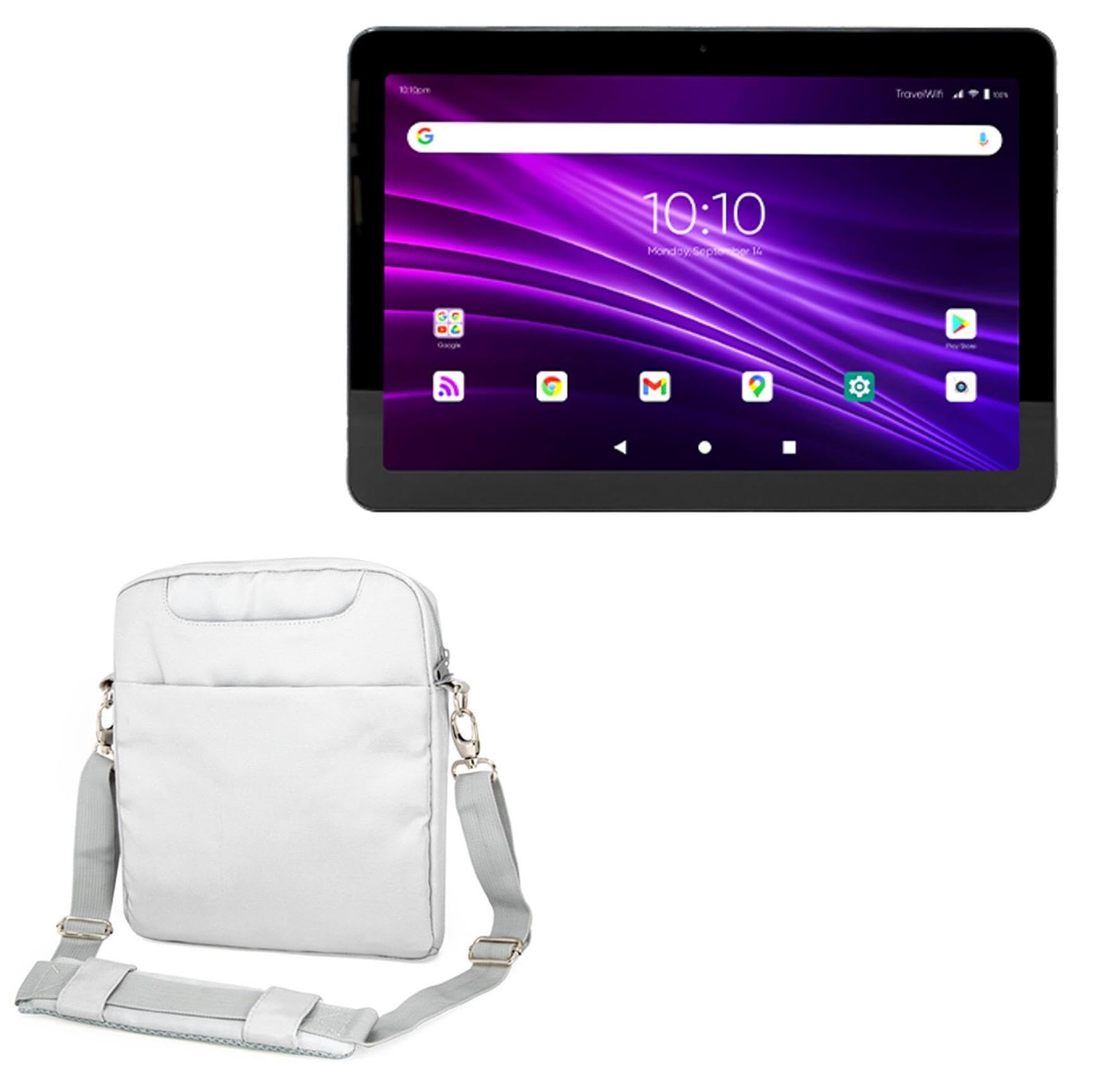 BoxWave Case Compatible with TravelWifi Sapphire Tablet - Encompass Urban Bag, Over Shoulder Messenger Straps Handle Bag Pockets - Cool Grey