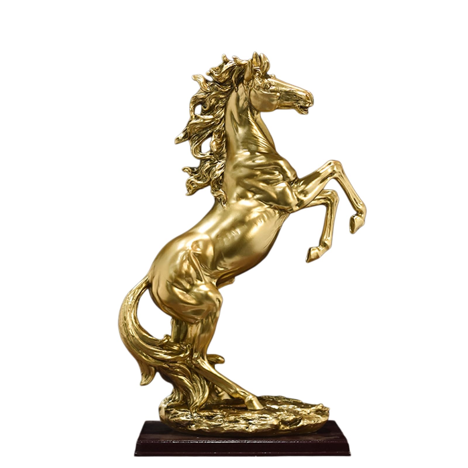 YXCQHZM 18inch Figurine Horse Resin Statue Braided Horse With Meaning Of Success for Desk Bookshelf Cabinet to Attract Luck and Wealth (gold)