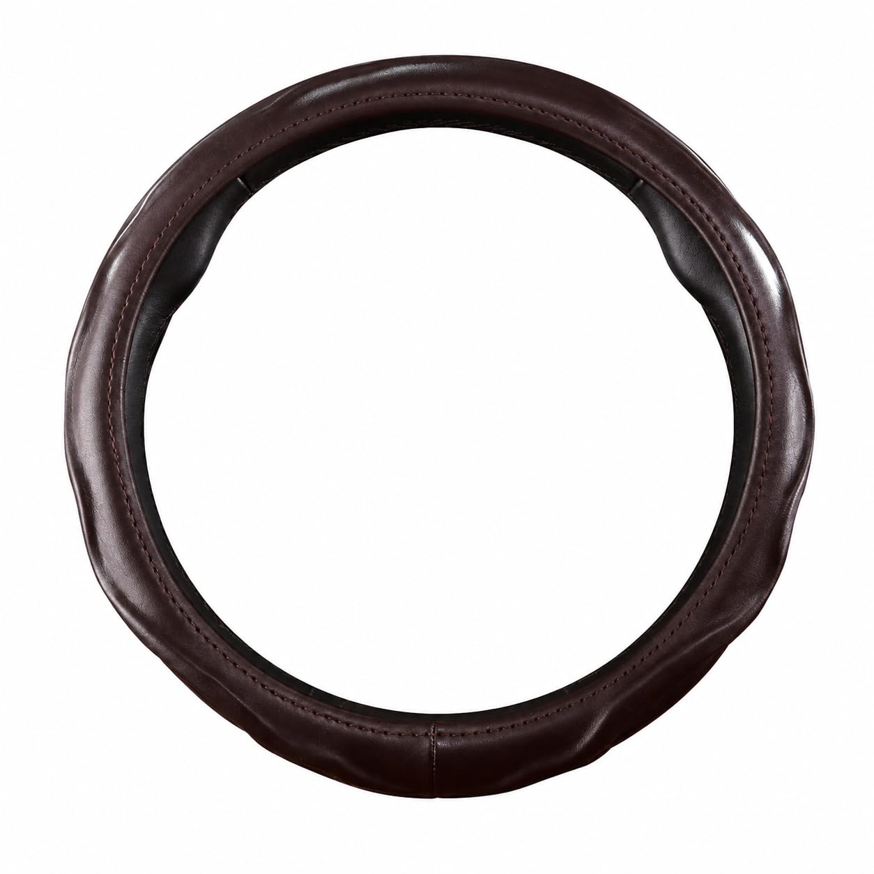 FGCNBHUY Genuine Sheepskin Steering Wheel Cover for BMW Z4 / Z4M G29 E85 E86 E89 Roadster / E86 Coupé / Z8 E52, Anti Slip Breathable 15 Inch Protector,Coffee