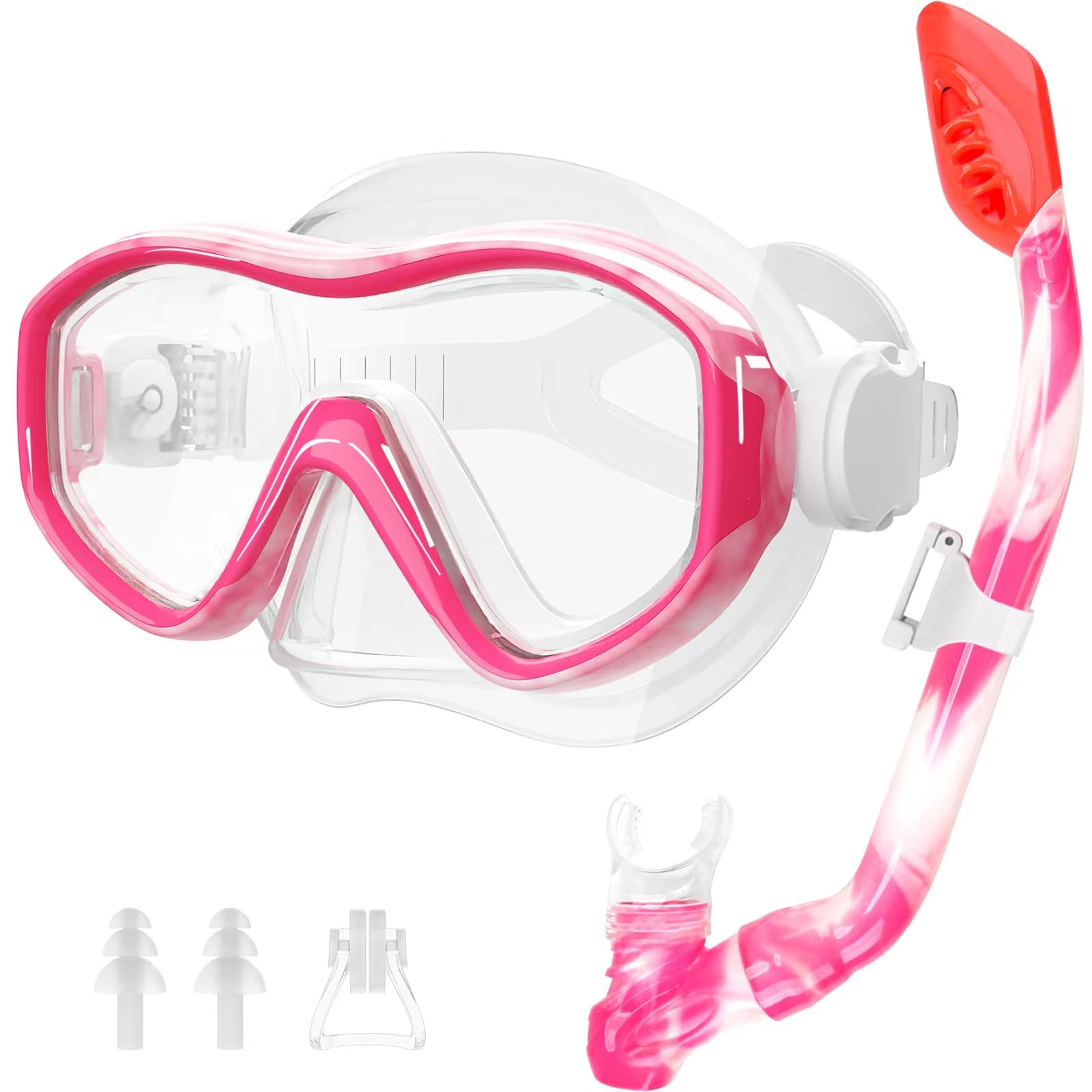 Zestaw do snorkelingu dla dzieci w wieku 5-15 lat, sprzęt do snorkelingu, maska do nurkowania z rurką, okulary do pływania z opaską na nos, dla dzieci, młodzieży, chłopców, dziewcząt