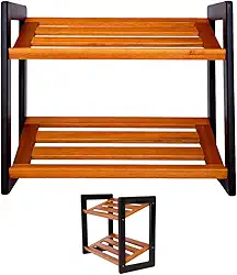 Genérico Sapateira Multifuncional de Madeira Maciça - Organização Compacta para Até 12 Pares de Sapatos, Estilo Moderno e Funcional, Design Durável e Sofisticado para Decoração