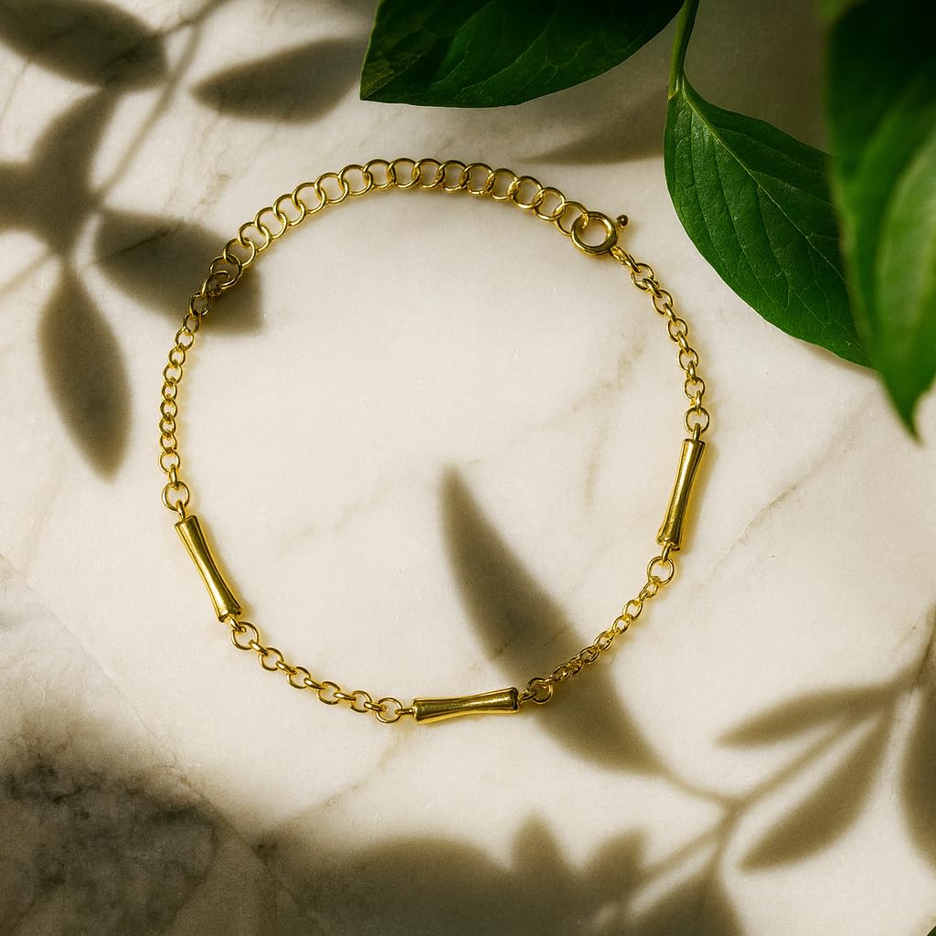 Zelya Bracciale da donna placcato oro 585/925, gioiello da donna personalizzato placcato oro 14 carati, regalo per lei, treccia ancora, mix di diversi motivi