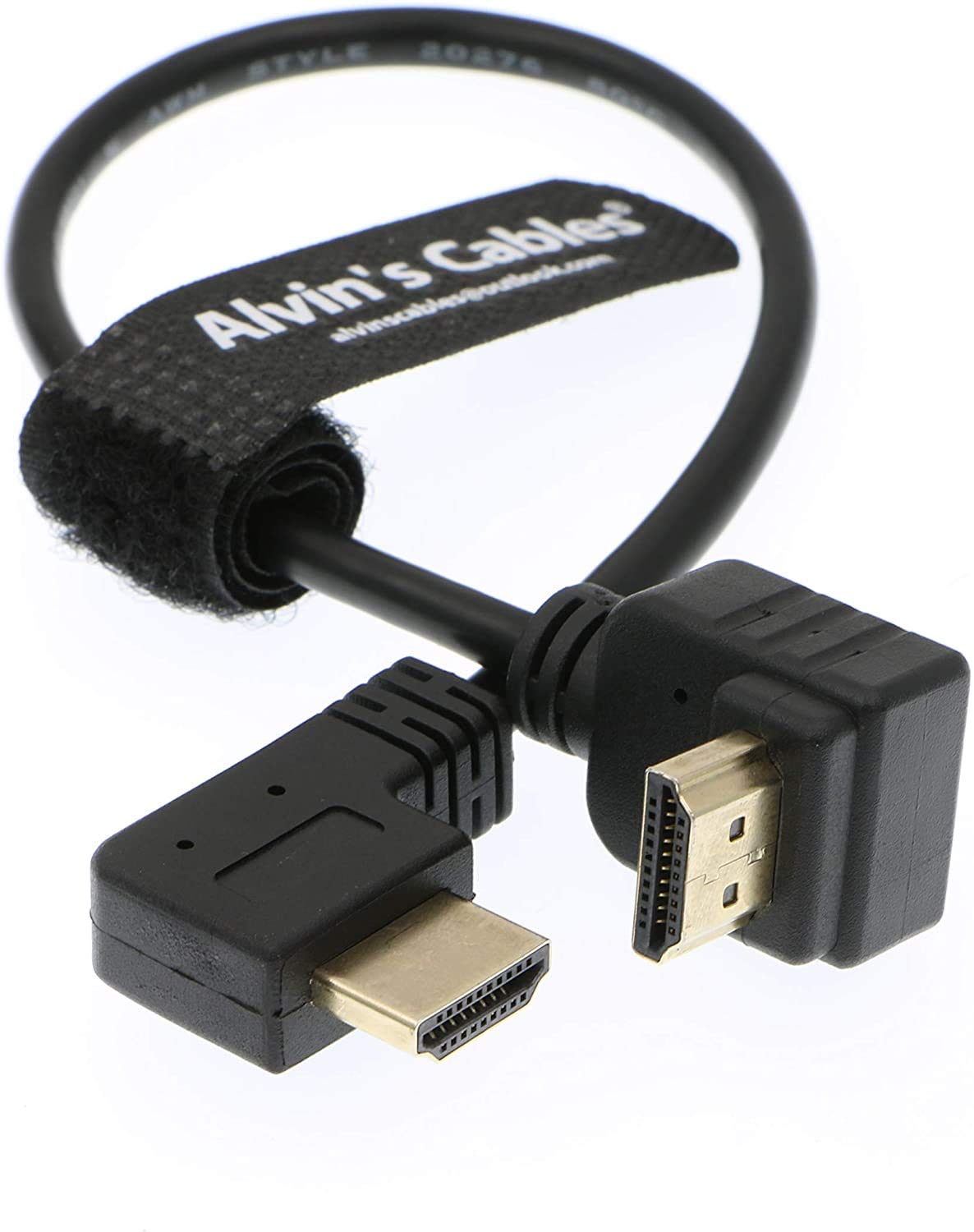 Alvin's CablesZ CAM E2 L Shape 2.0 HDMI Cable for Atomos Shinobi Ninja V Monitor Portkeys BM5 Monitor 90 Degrees up to Right Angle Down 30CM