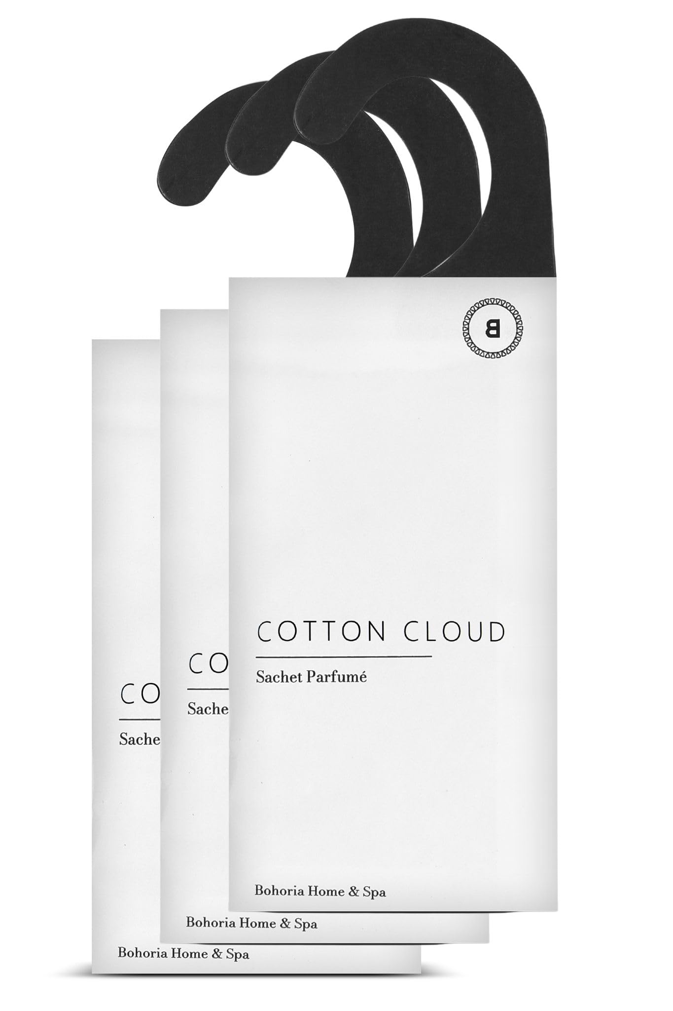BOHORIA® Duftsachet Scented Sachets, Room Fragrance, Fresh Laundry, Perfect for the Wardrobe, Car, Drawers, Cupboards, Elimination of Odours, Room Fragrance (Cotton Cloud, Pack of 3)