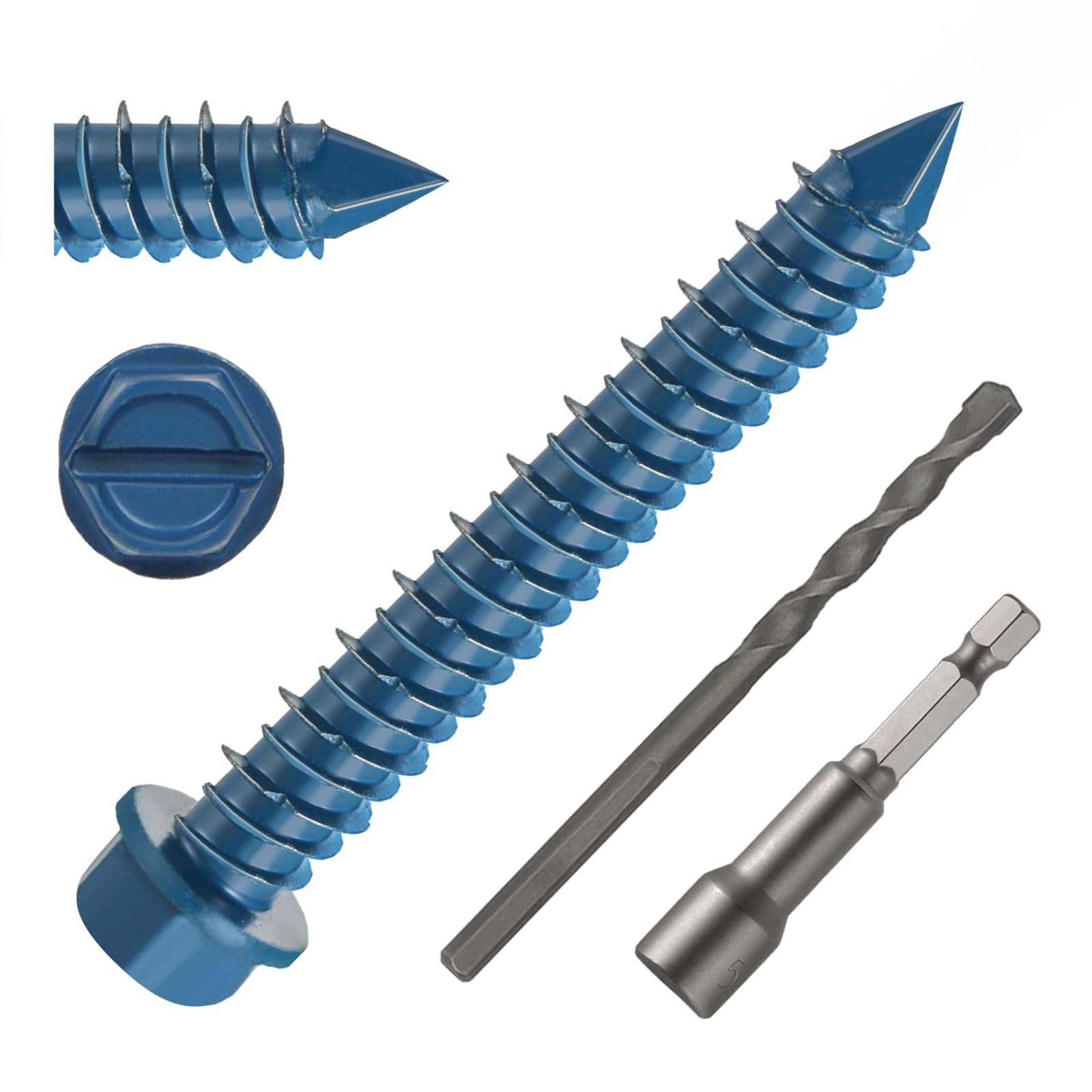 Viti Per Cemento M6,5 X 45mm - Con Trapano Integrato Per Fissaggi Professionali (30 Pz) - Foto 5