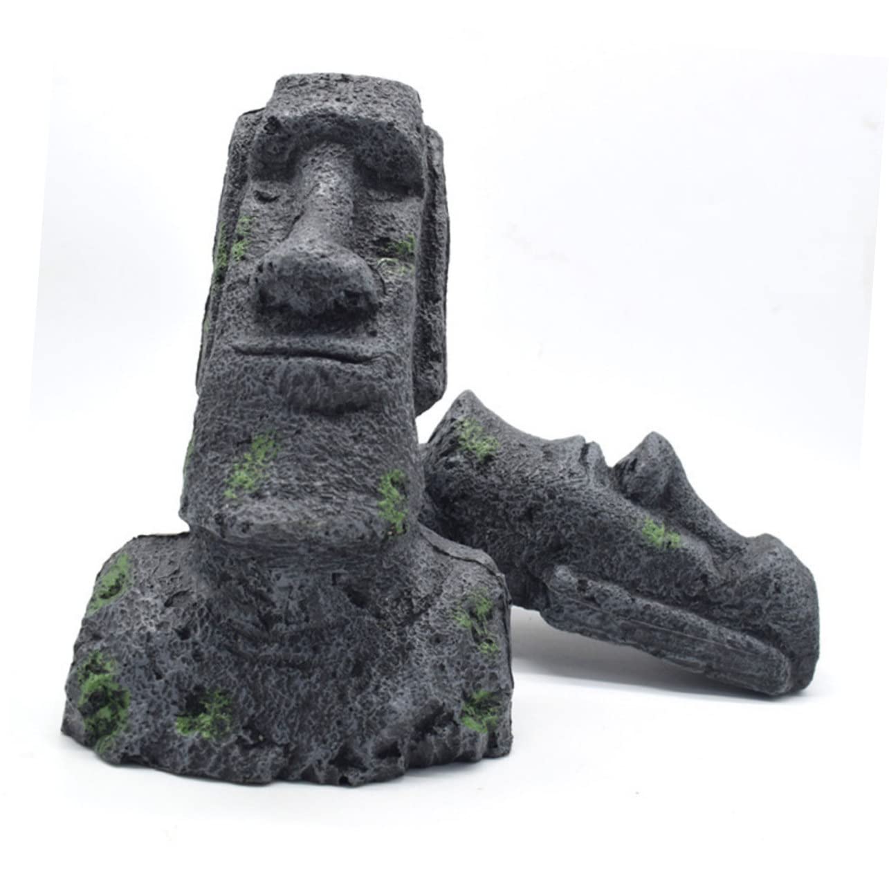 Yardwe 3piezas Estatuas Moai Para Acuario Para Decoración De Peceras y Terrarios Adornos De Paisaje De Isla De Pascua Para Peces y Reptiles
