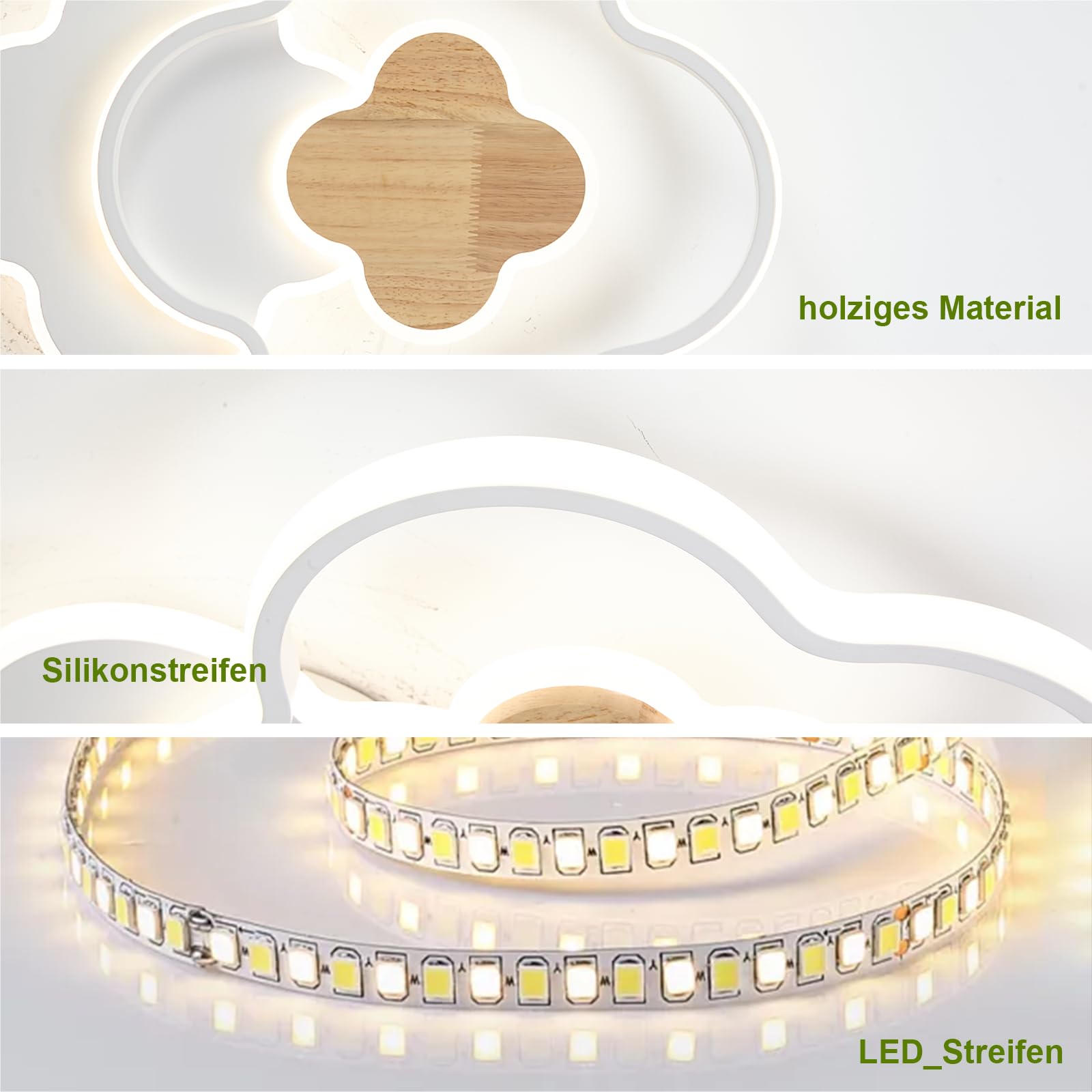Lampadario Cameretta Bambina Plafoniera Led Soffitto, Telecomando 3000-6000K Lampadario kreative Quadrifoglio Cameretta, Lampade Cameretta Bambina Soggiorno Camera da Letto Bambino (45CM)