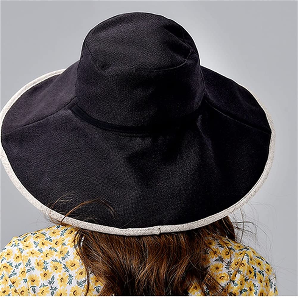 Sombrero de Playa de Verano para Mujer Sombrero de Sol de algodón para Mujer con Gorra de Sol de ala Plegable Ancha (Color : B, Tamaño : Mcode) (A Mcode)