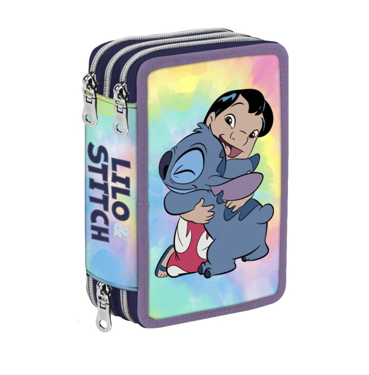 VARZI Estuche completo de 3 cremalleras Lilo y Stitch 1956®, multicolor, Moderno