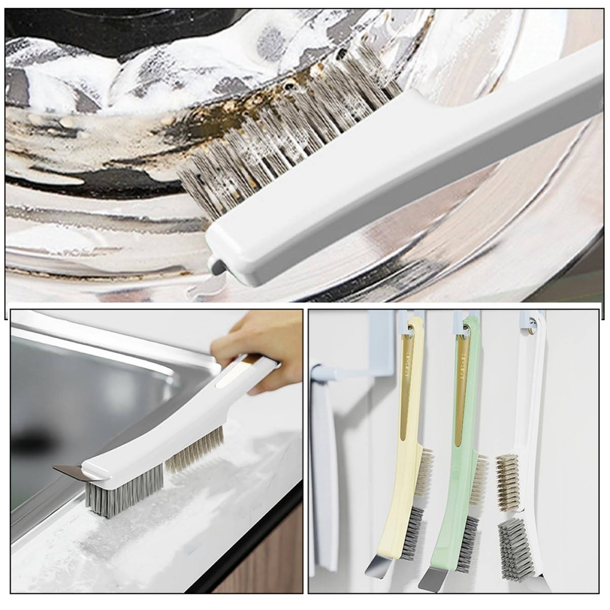 minkissy 12stücke Teiliges Reinigungsbürsten Herd Und Ofen Mit Schaber Und Gap Brush Für Mühelose Reinigung Von Kochfeldern Langlebig Und Ergonomisch Für Einfache Anwendung