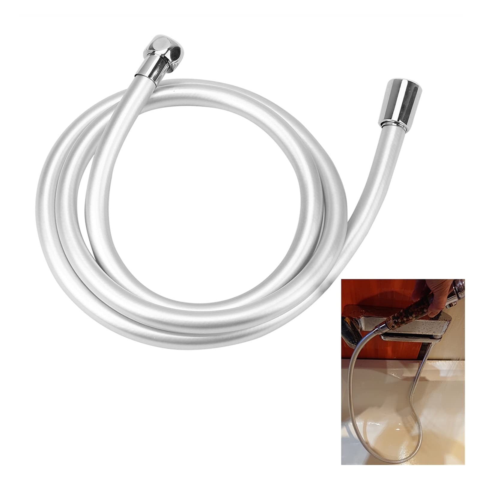 Tuyaux de plomberie, tuyau de chauffe-eau, tuyau de douche flexible, tuyau d'interface 2 tuyaux de douche lisse haute pression 1,2/1,5/2 m, tuyau de douche flexible anti-enroulement, accessoires de sa