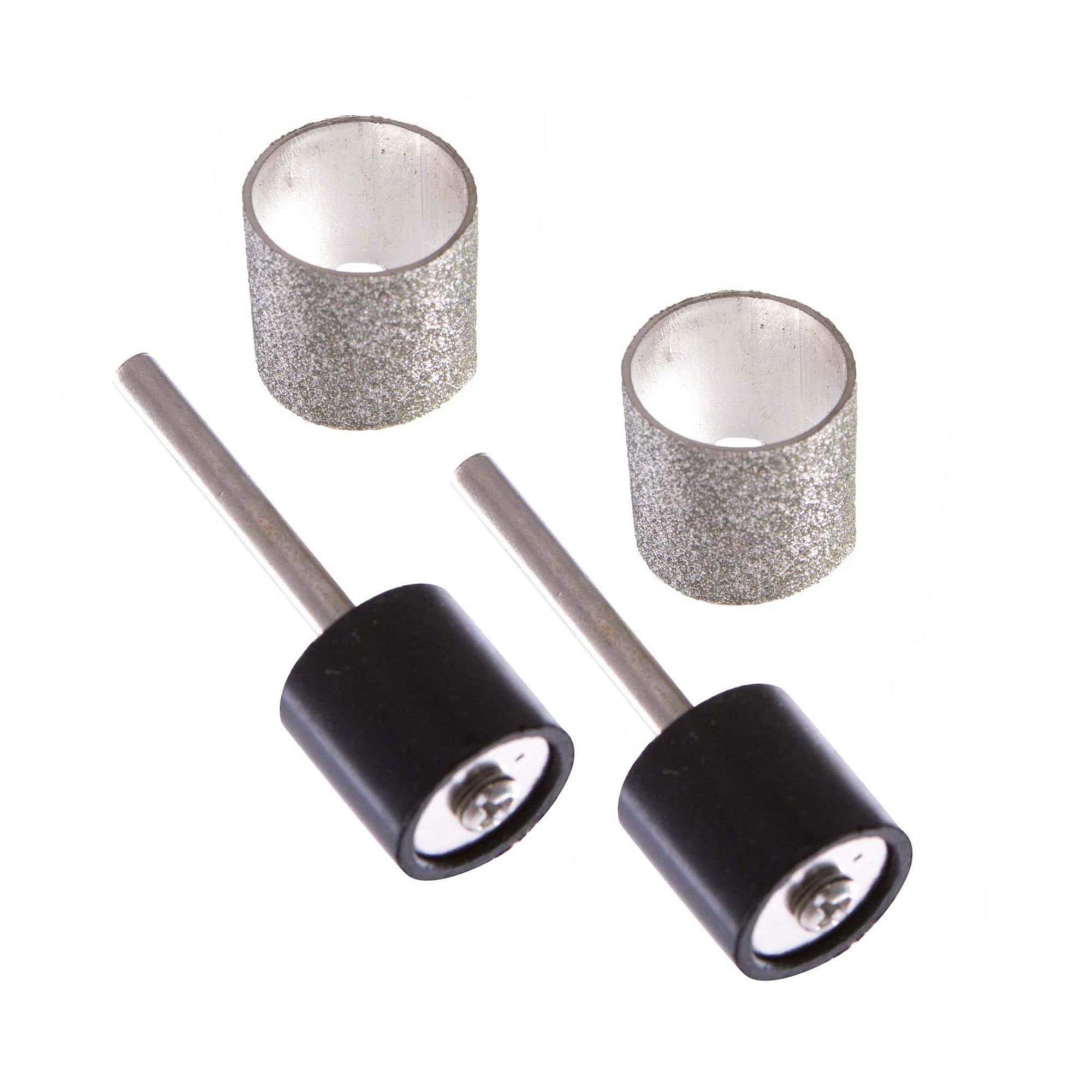 Bucchelli 120&80 Grit Diamond Bit for Dog Nails Grinder Including 2pcs 1/2" Mandrel - Pet Nail Grinder Diamond Wheel (Finishing #120 Coarse #80)