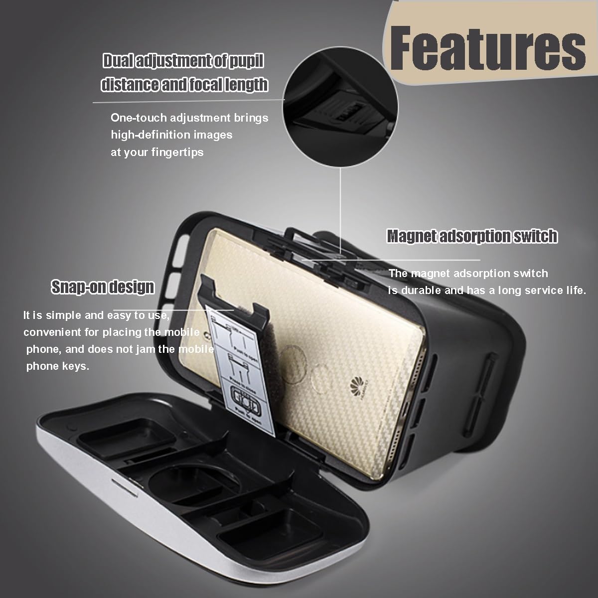 Gafas VR inteligentes de realidad virtual HD: gafas VR con protección ocular con luz azul, gafas VR inteligentes de realidad virtual HD, se pueden usar gafas VR for sistemas Android IOS: regalos ideal