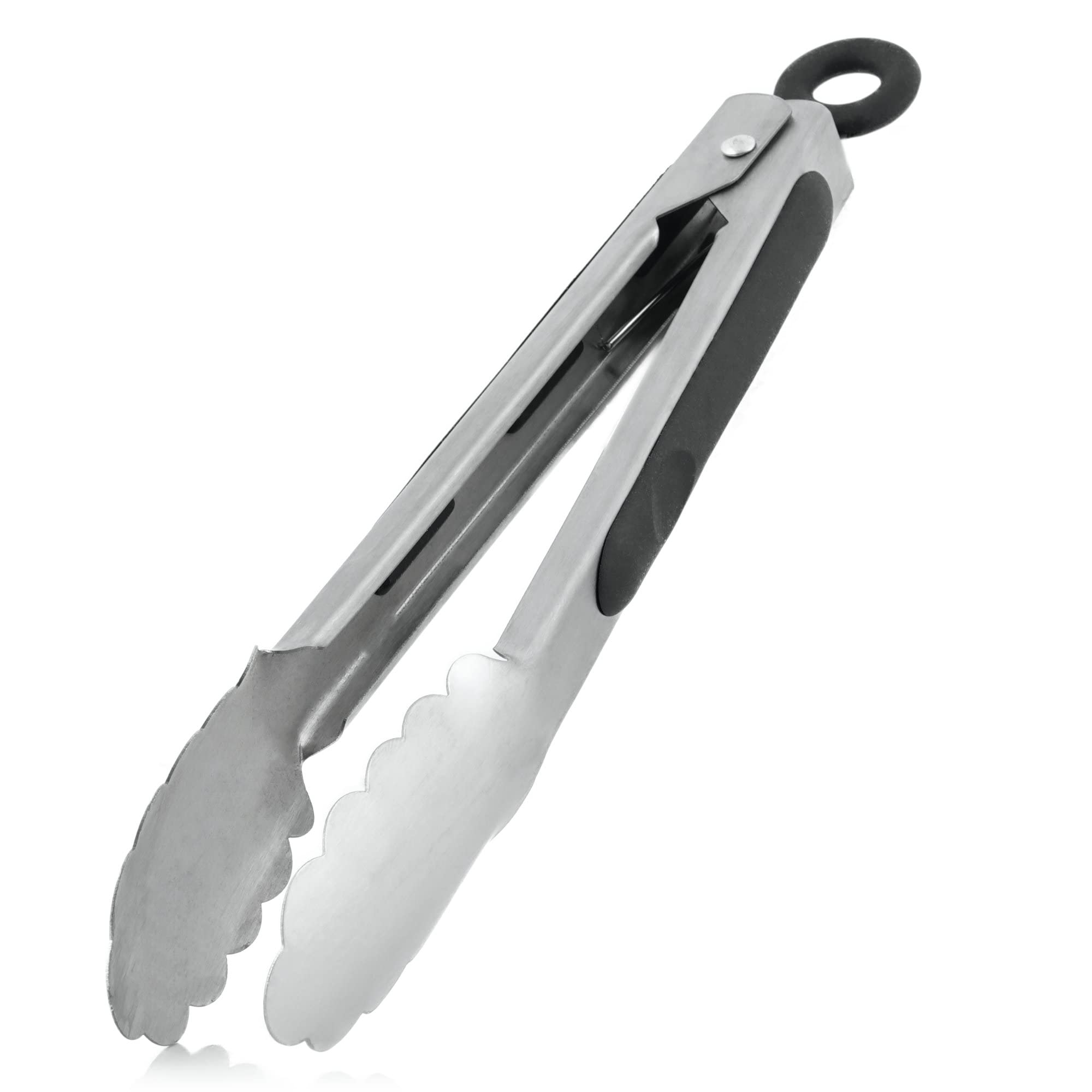 TOPZEA Set 4 Pinze Da Barbecue In Acciaio Inox 30,5 Cm, Termoresistenti Fino A 315°C, Con Blocco E Fori Di Scolo - Per Griglia, Cucina, Buffet