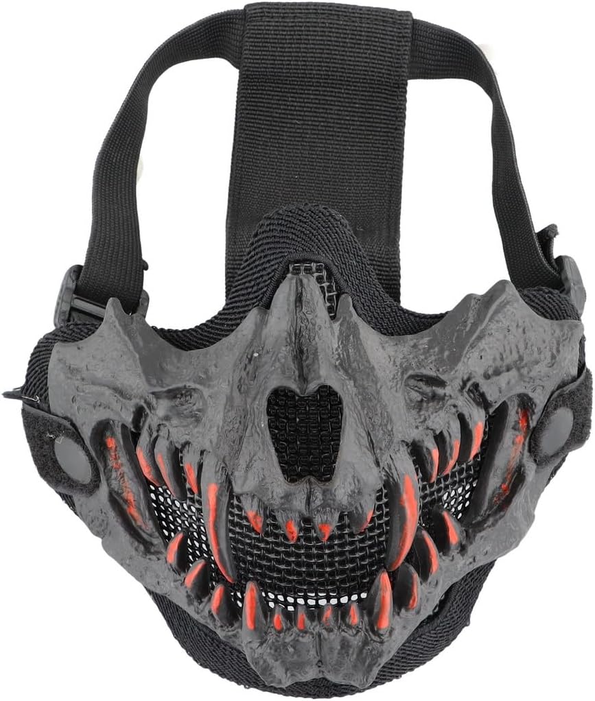 Adjustable Tactical Half Face Mask for Airsoft, Cosplay & Halloween – Design for Men & Women
