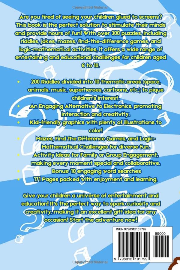 Fun Riddles for Smart Kids: The Ultimate Brain-Boosting Adventure With over 300 Brain-teasing, Riddles, Jokes, and, Activities that unite Families. For kids ages 6-10. image 3