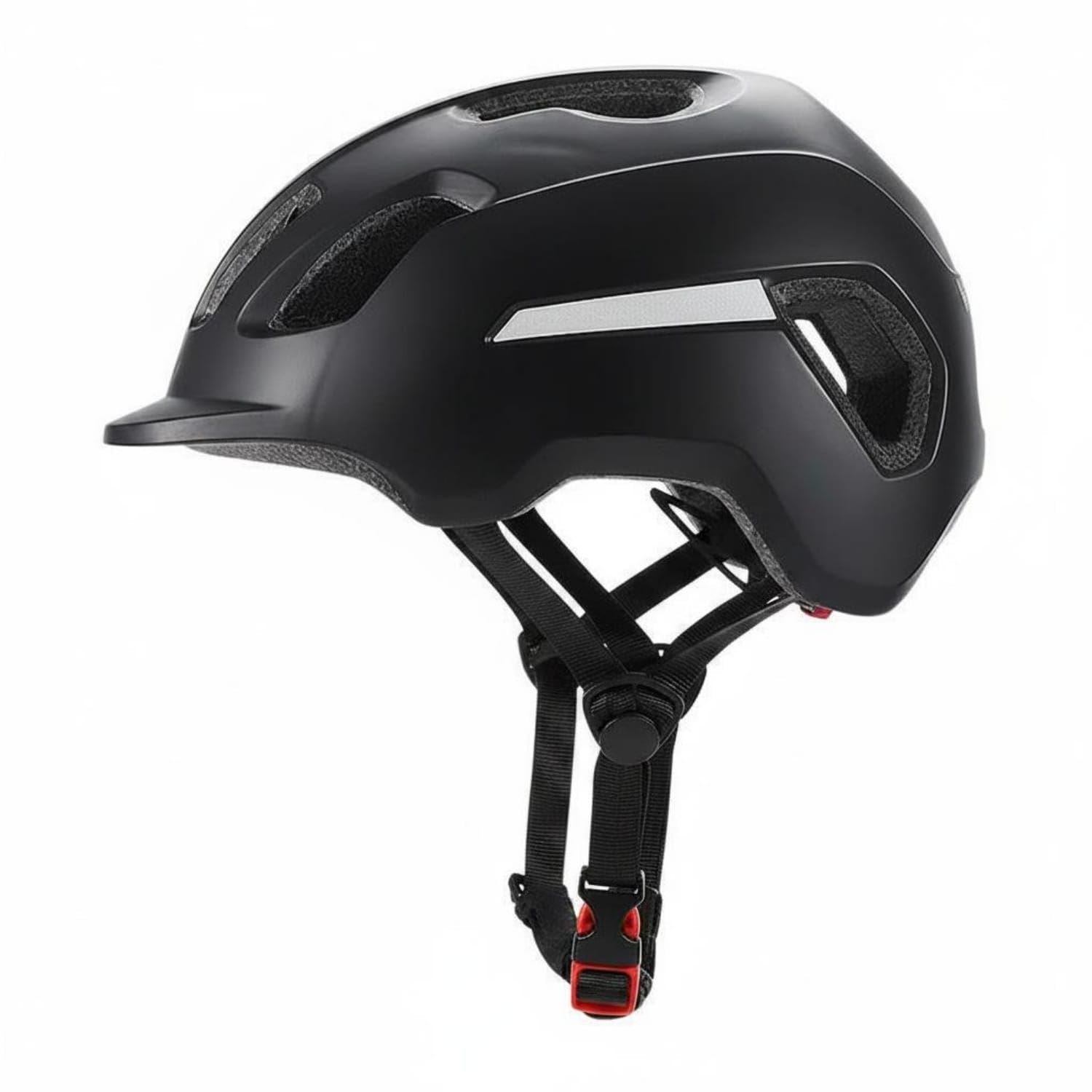 City Bike Helmet Reflective Strip Cycle Helmet Adjustable Sports Safety Gear for Men and Women, Adults, Black-picture-26