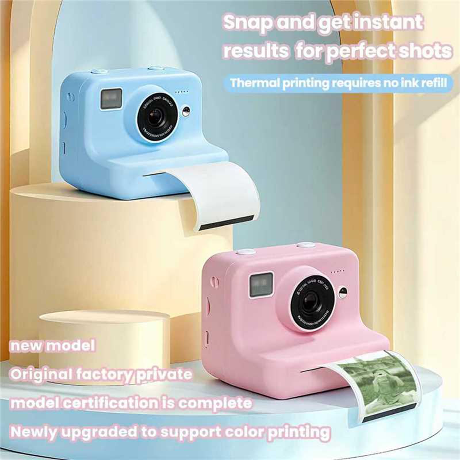 Facile da usare, stampa istantanea della fotocamera per bambini, include 4 rotoli di carta fotografica, gioco attivo, sviluppo artistico, fotografia, regalo per stampa istantanea